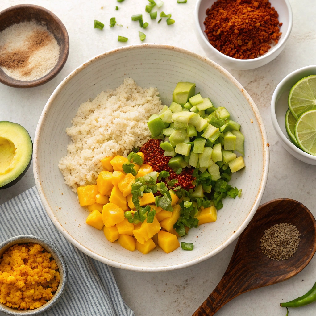 Fried Egg & Mango Salsa Waffle Ingredients