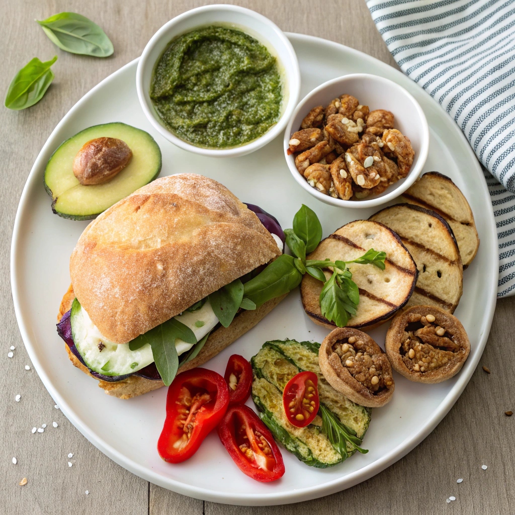 Grilled Eggplant & Pesto Sandwiches Ingredients