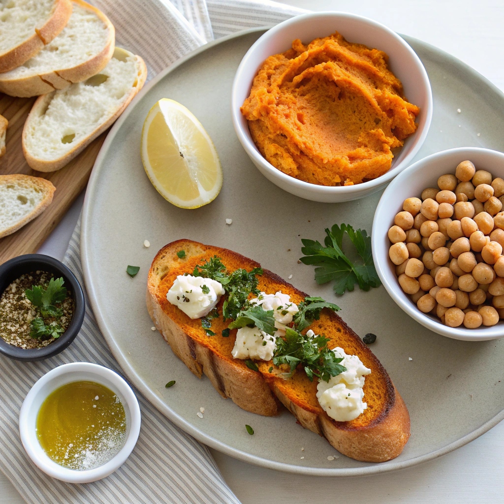 Sweet Potato Tahini Crostini Ingredients
