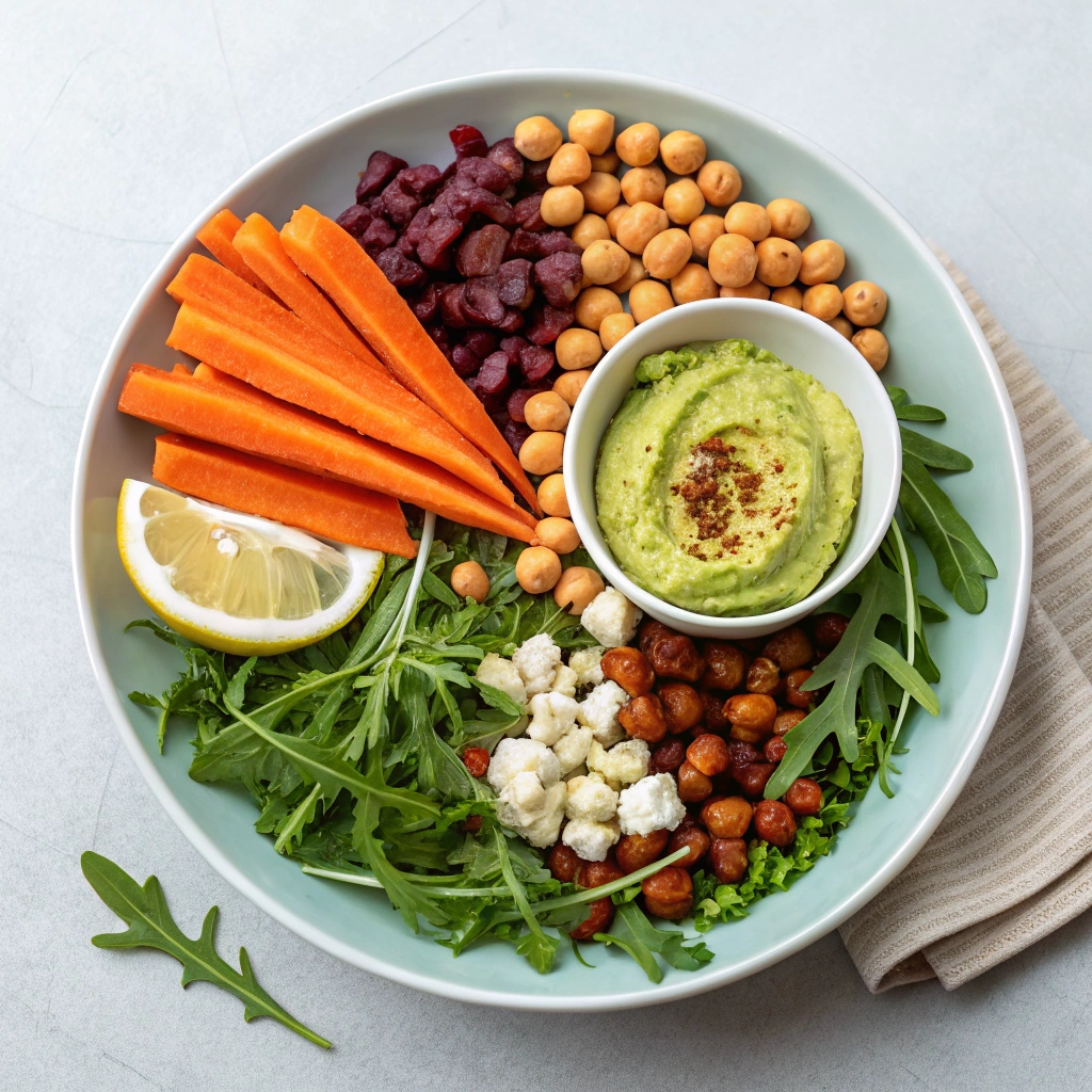 Spring Salad & Arugula Hummus Ingredients