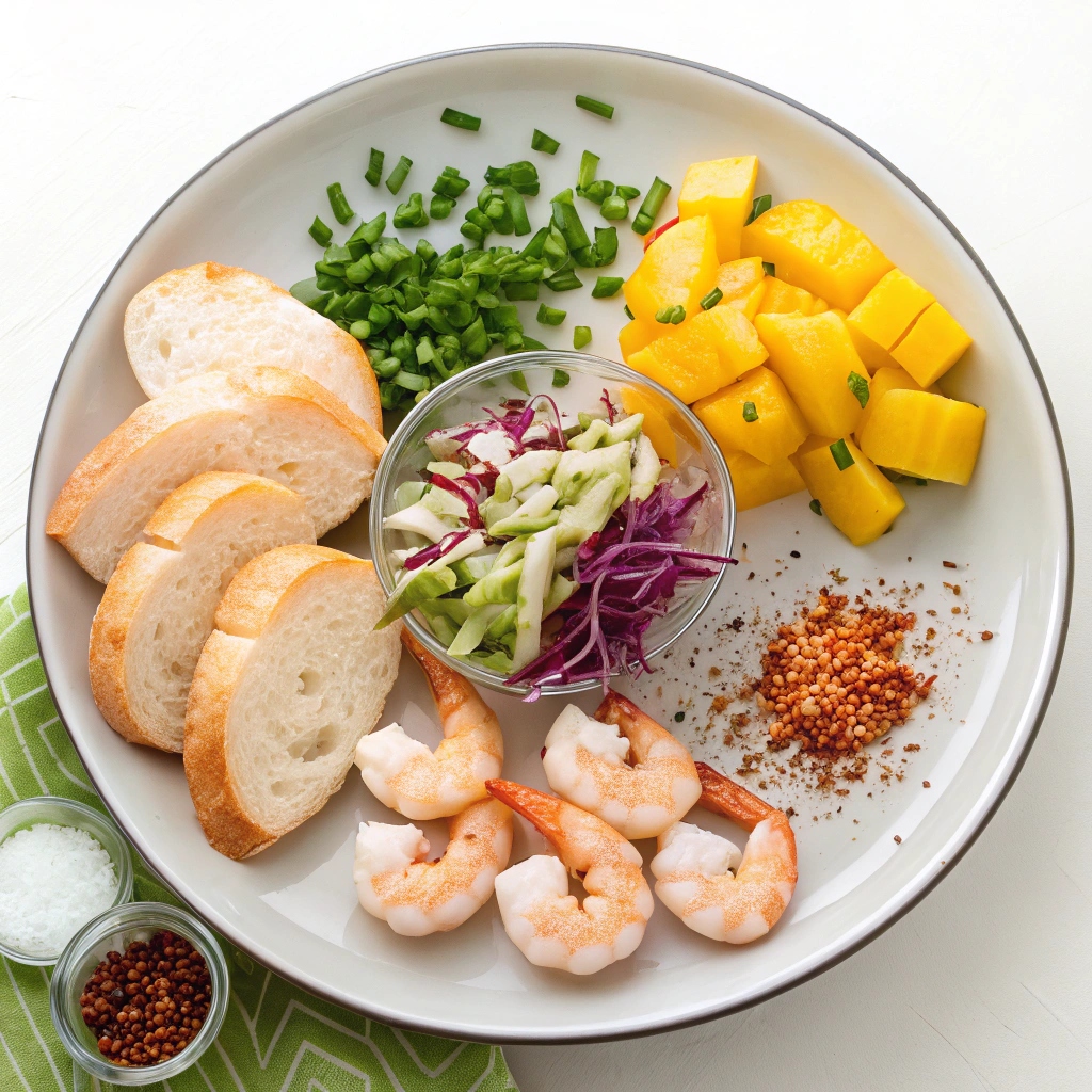 Shrimp Po’ Boy with Mango Ingredients