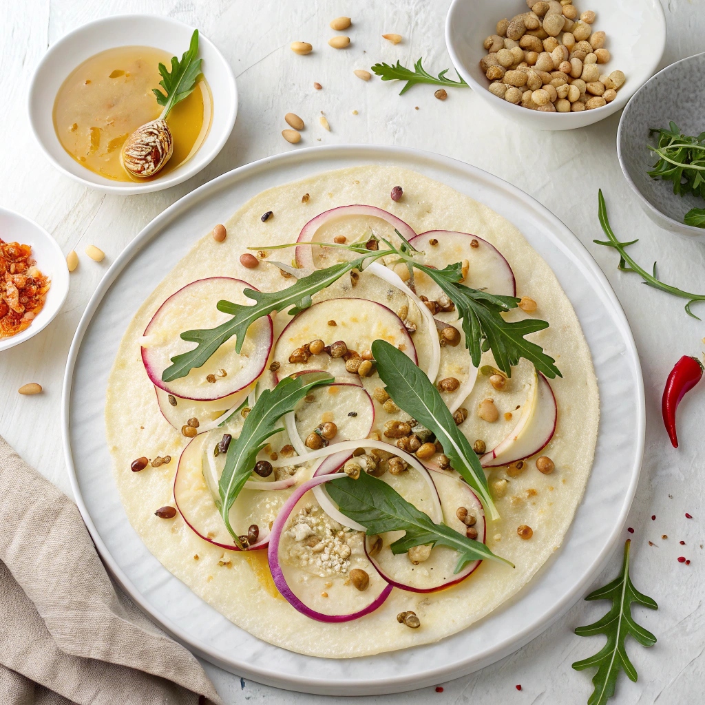 Pear Pizza with Fried Sage Ingredients