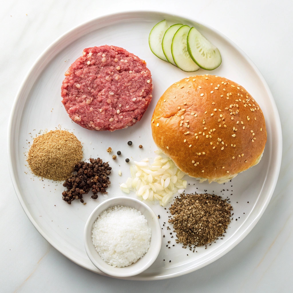 The Perfect Classic Grilled Hamburger Ingredients