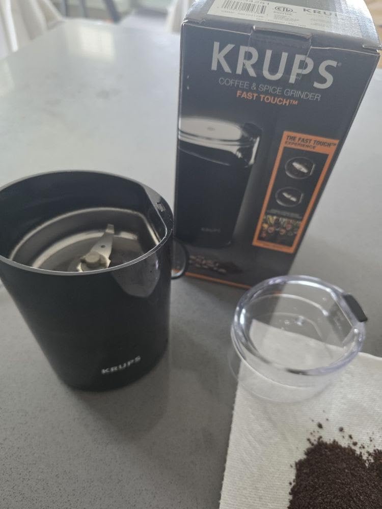 KRUPS Precision Electric Coffee Grinders, 3 oz Capacity, 200W Motor, Stainless Steel Blades for Uniform Grinding of Beans, Herb and Nuts, Coffee and Spice Grinder Electric, (Black) - Customer Photo 5