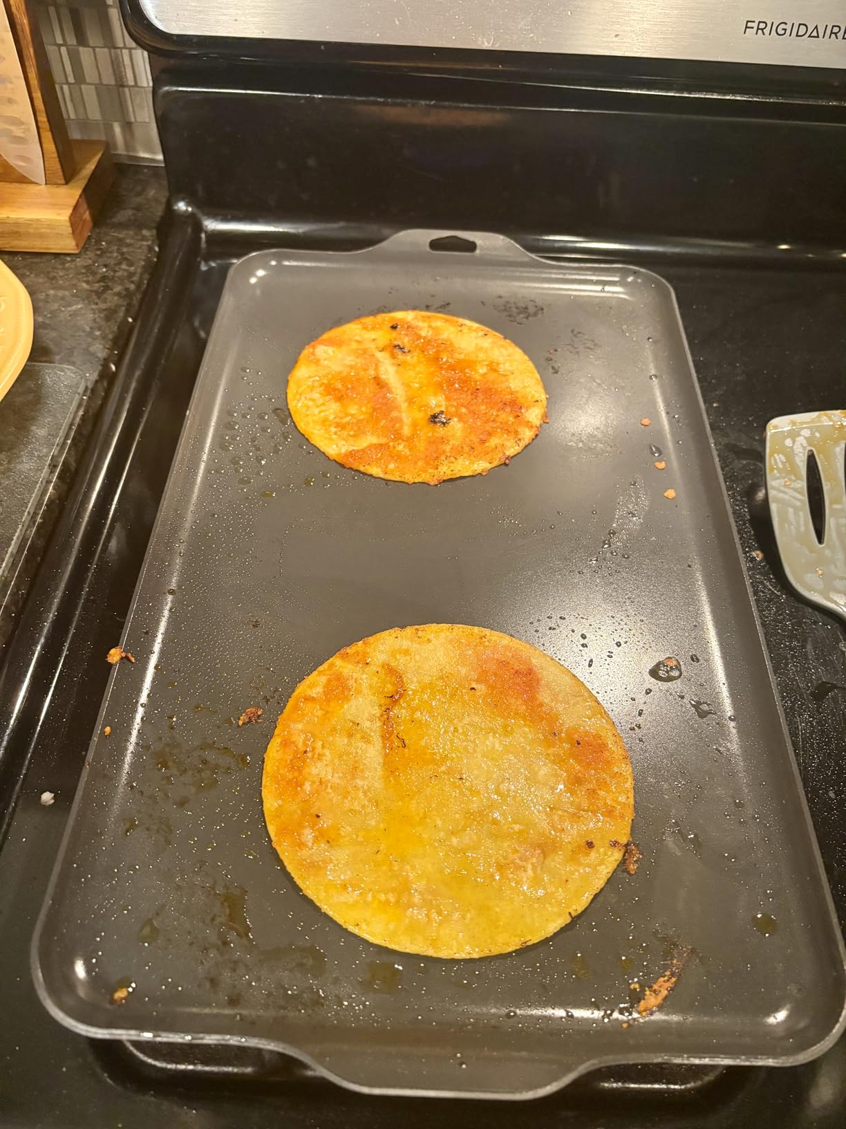 Nordic Ware Two Burner Griddle, 10.3 x 17.4 inches, Non-Stick, Black customer photo 2