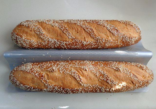 USA Pan Bakeware Aluminum Perforated Nonstick French Baguette Bread Pan, 3-Loaf - Customer Photo 3