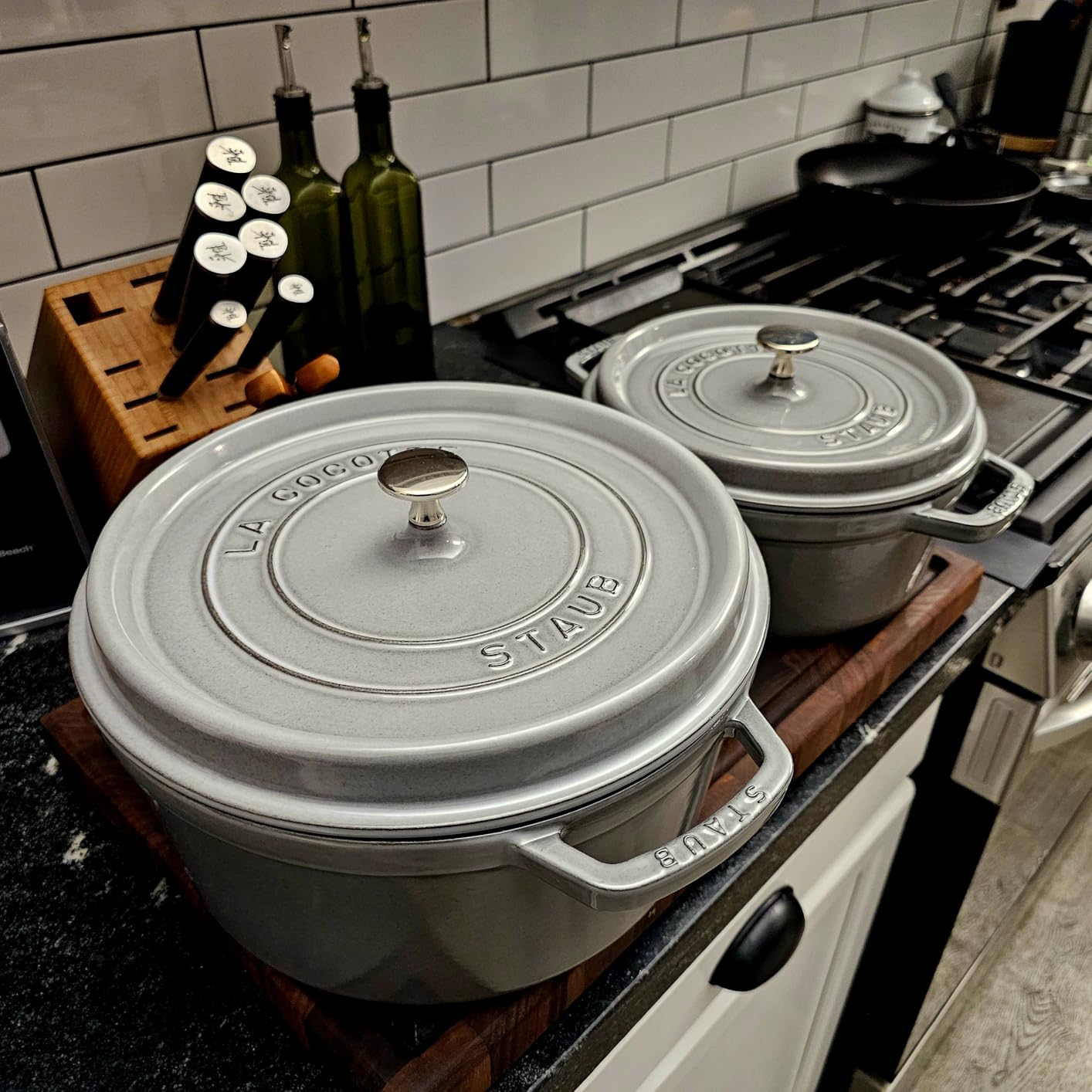 STAUB Cast Iron Round Cocotte, Dutch Oven, 7-quart, serves 7-8, Made in France, Cherry - Customer Photo 1