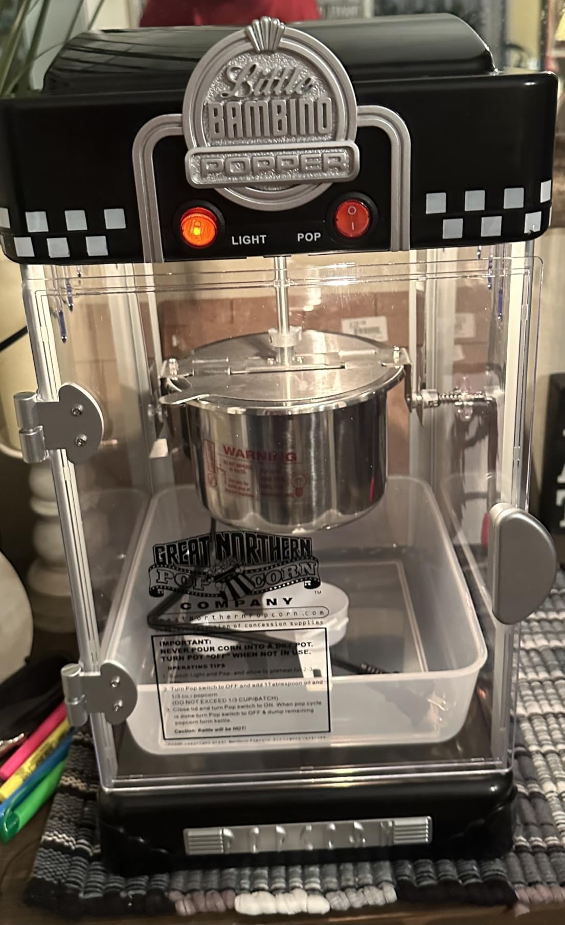 Great Northern Popcorn Company 83-DT5621 Northern Company Red GNP Little Bambino 2-1/2 Ounce Retro Style Popcorn Popper Machine, 2.5 Ounce - Customer Photo 2