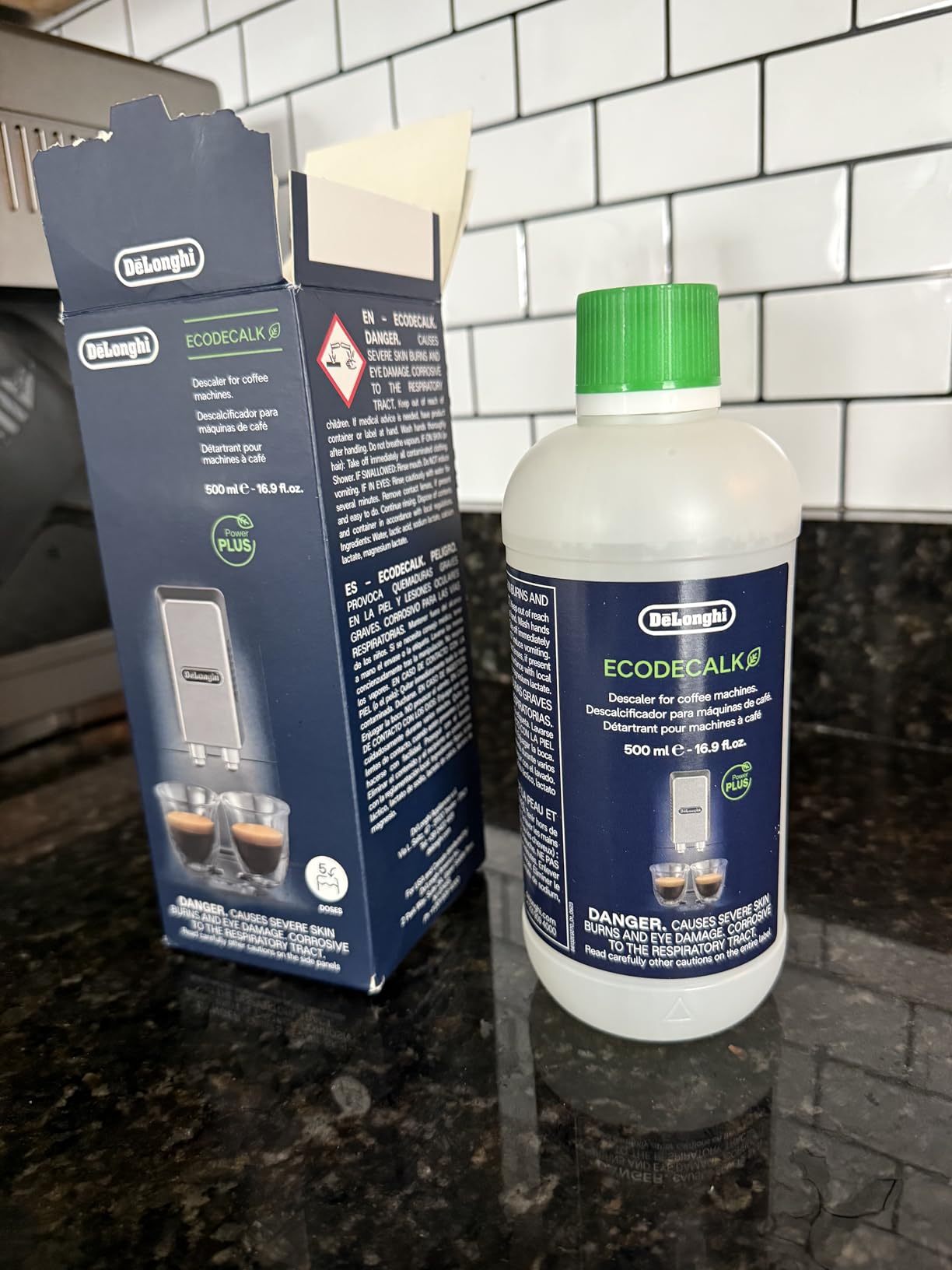 De'Longhi EcoDecalk Descaler, Universal Descaling Solution for Coffee & Espresso Machines, 16.90 oz (5 uses) Customer Review De'Longhi EcoDecalk Descaler, Universal Descaling Solution for Coffee & Espresso Machines, 16.90 oz (5 uses) - Customer Photo 1