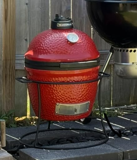 Kamado Joe Joe Jr 13.5-inch Portable Ceramic Charcoal Grill with Grill Stand, Stainless Steel Cooking Grate, Heat Deflectors and Ash Tool in Red, Model KJ13RH - Customer Photo 3