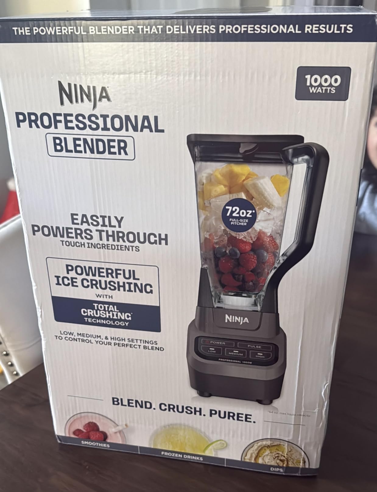 Ninja Professional Blender 1000W, Total Crushing Technology- Smoothies, Ice Crushing & Frozen Fruit, Full-Size Countertop Blender, 72-oz. Pitcher, Black & Grey, BL610 - Customer Photo 5