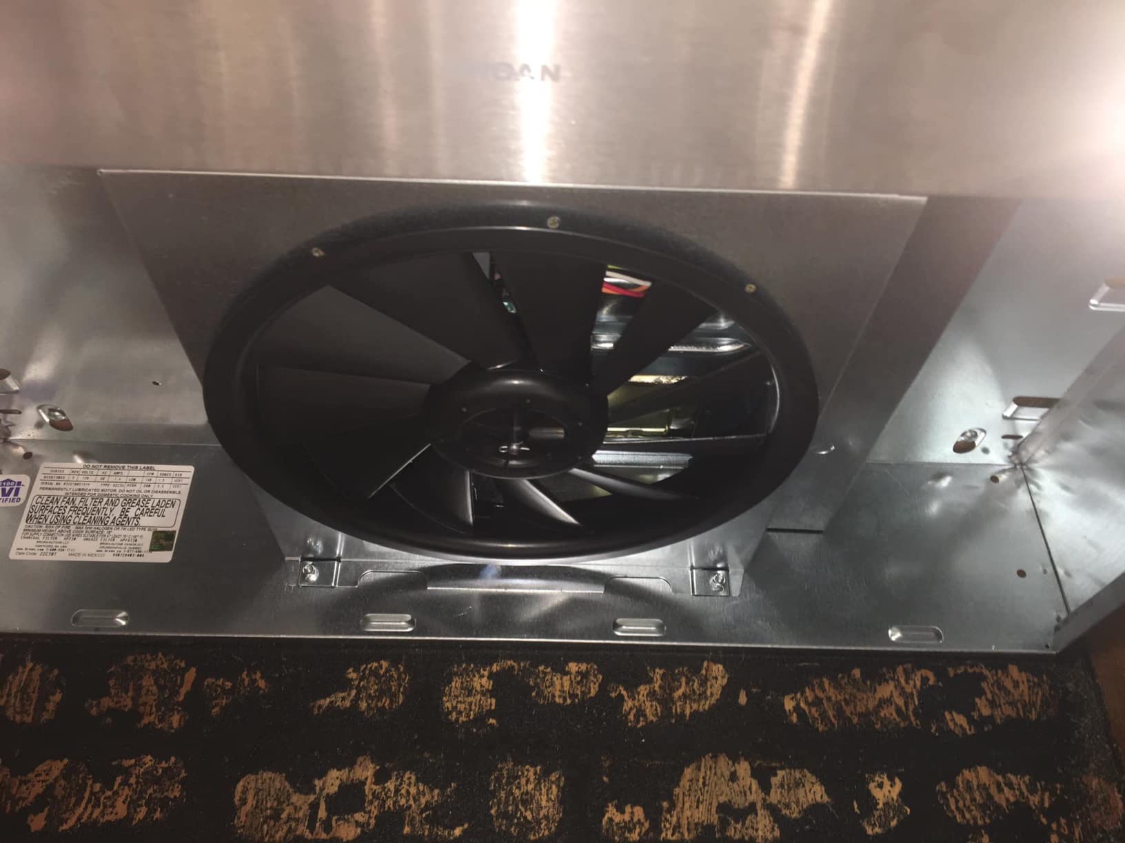Broan-NuTone BCSQ130SS Three-Speed Glacier Under-Cabinet Range Hood with LED Lights ADA Capable, 1.5 Sones, 375 Max Blower CFM, 30-Inch, Stainless Steel - Customer Photo 4
