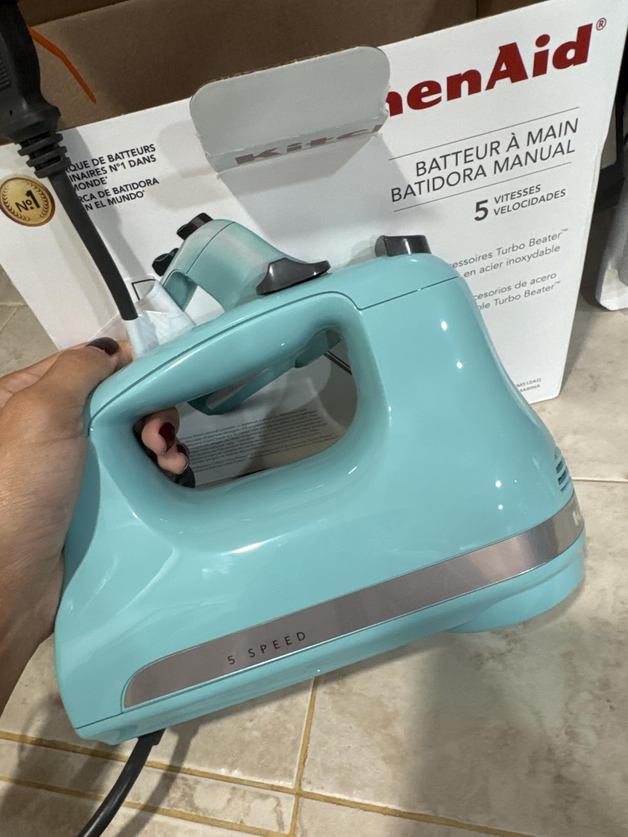 KitchenAid 5 Ultra Power Speed Hand Mixer - KHM512, Ice Blue - Customer Photo 2