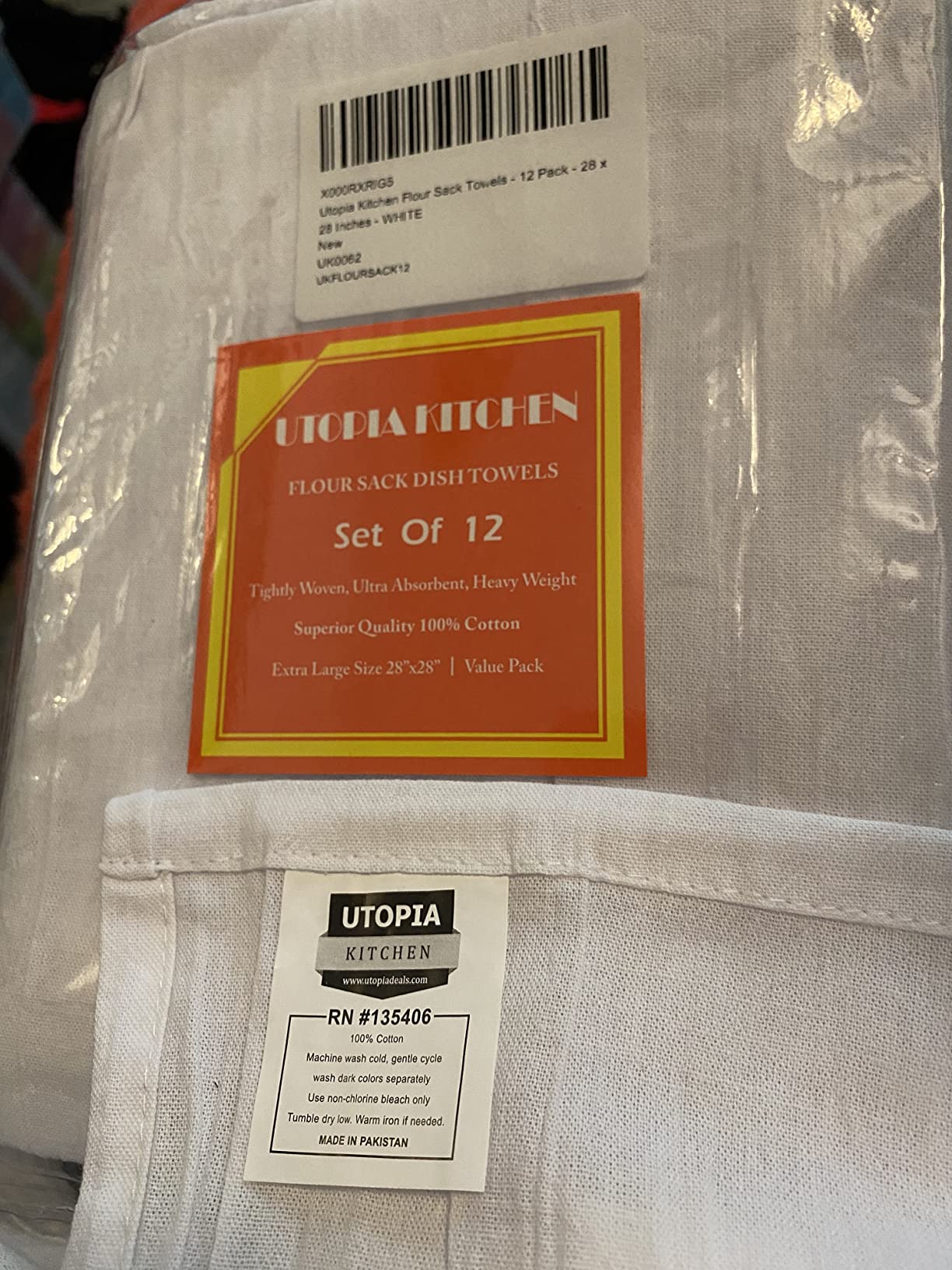 Utopia Kitchen White Flour Sack Towels [12 Pack - 28 x 28 Inch] 100% Cotton Tea Towels for Cleaning & Drying - Highly Absorbent Kitchen Dish Cloth customer photo 2