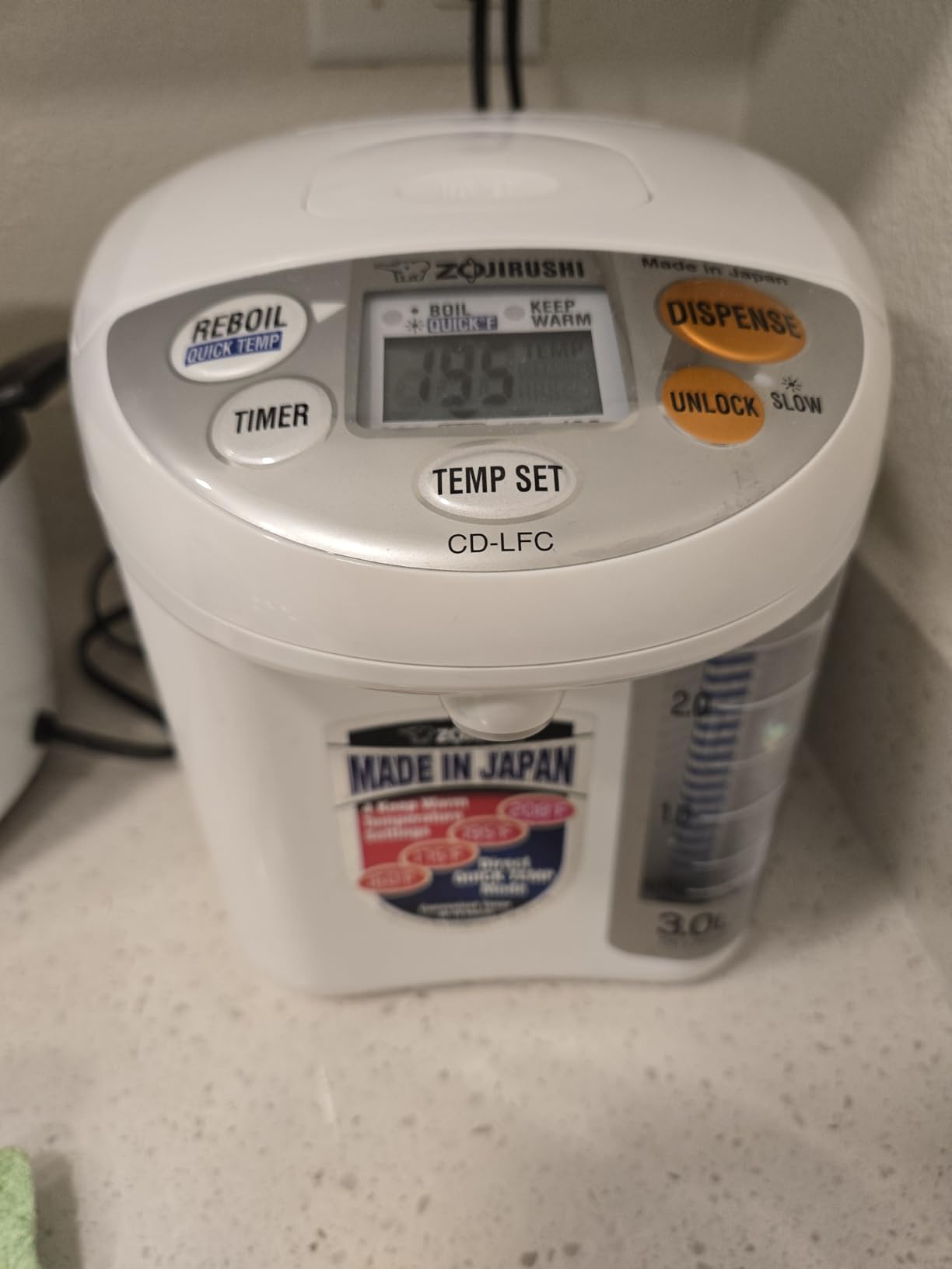 Zojirushi CD-LFC50 Panorama Window Micom Water Boiler and Warmer (169-ounce, 5.0-Liter, White) - Customer Photo 4