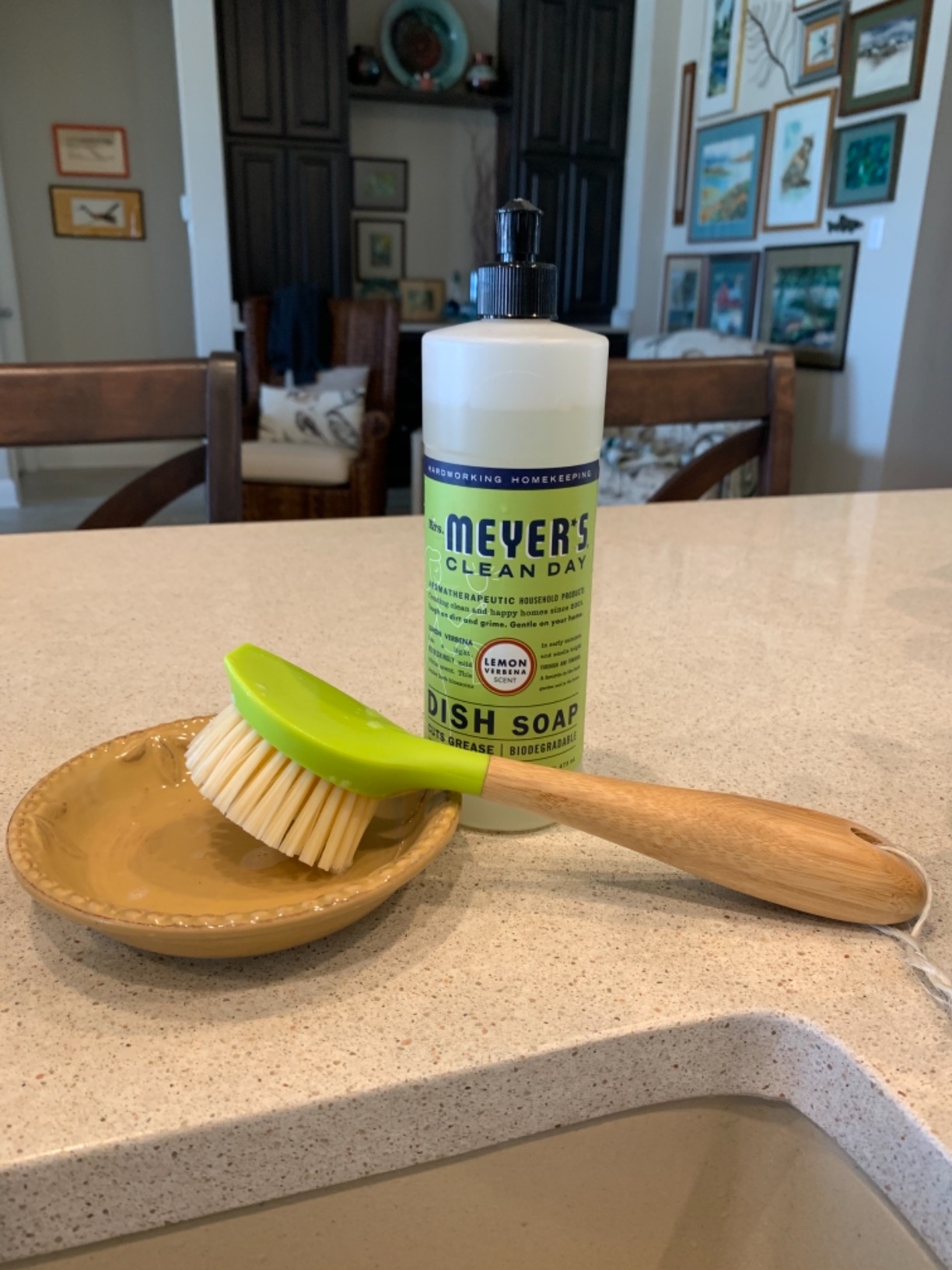 Full Circle Be Good - Bamboo Handle Dish Brush – Sustainable Kitchen Cleaning with Tough Bristles - Natural Dish Scrubber, Nonstick & Cast Iron Cleaner - Long Handle Brush for Dishes, Pots, and Pans - Customer Photo 2