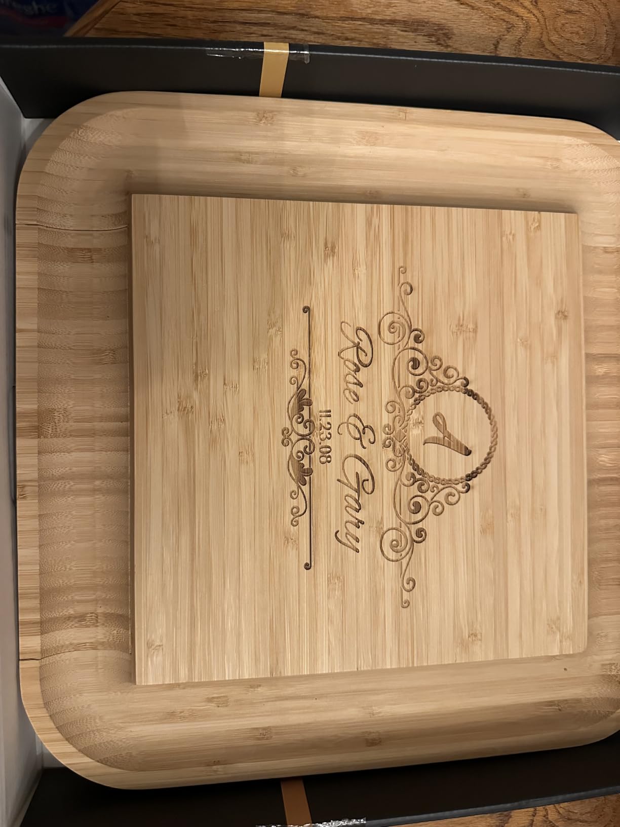 Charcuterie Boards Gift Set by Bambüsi - Large Bamboo Cheese Board for Serving, Entertaining, Cheese Platter for Kitchen, House Warming Gifts New Home, Wedding, Bridal Shower, Birthday Gifts for Women - Customer Photo 2