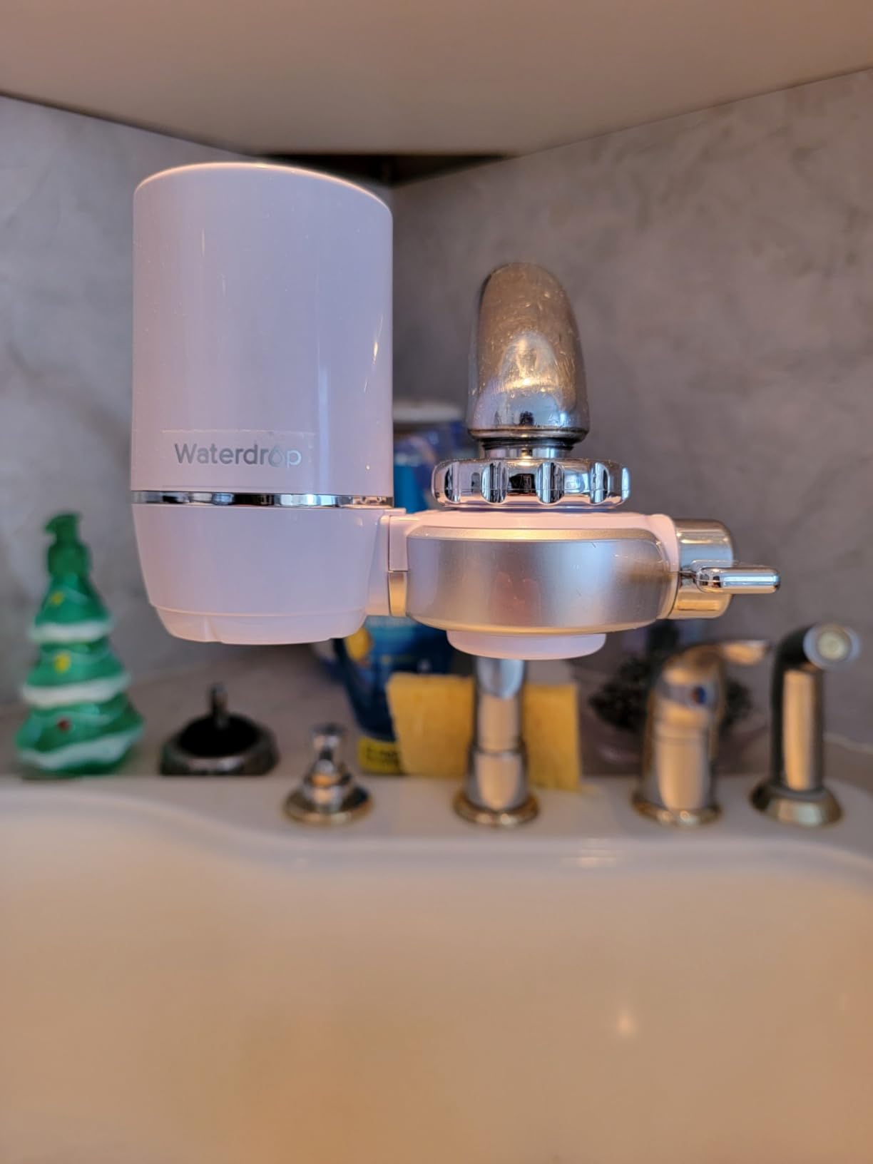 Waterdrop Water Filter for Sink Faucet, NSF Certified Water Purifier, 320 Gallon Tap Water Filter for Kitchen Sink, Reduces Chlorine, Lead-Free Material, Faucet Mount Water Filtration System, 1 Filter - Customer Photo 2