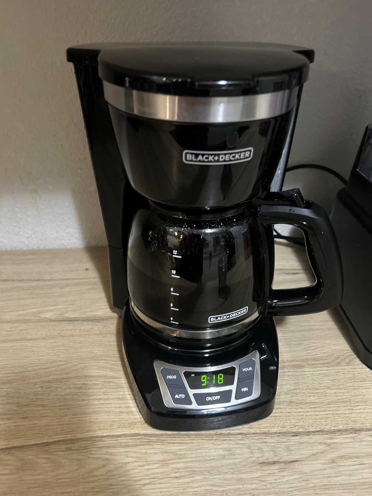 BLACK+DECKER 12-Cup Digital Coffee Maker, Programmable, Washable Basket Filter, Sneak-A-Cup, Auto Brew, Water Window, Keep Hot Plate, Black - Customer Photo 1