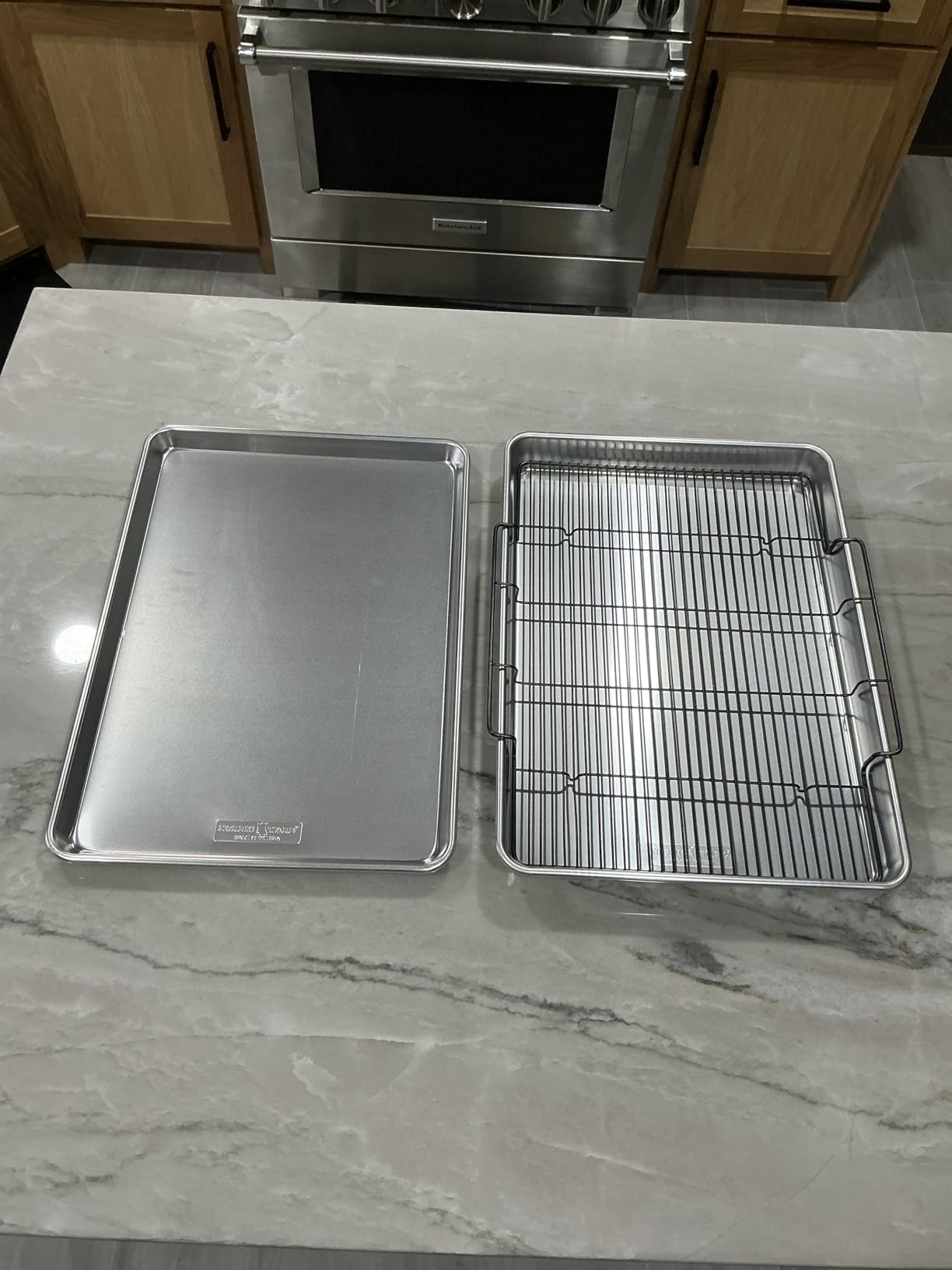 Nordic Ware Oven Crisp Baking Tray 2pc Set Includes Pan and Rack; Natural Aluminum For Air Frying, Crisping, Broiling, Baking; Cooking Surface 17 x 12 Inches - Customer Photo 3