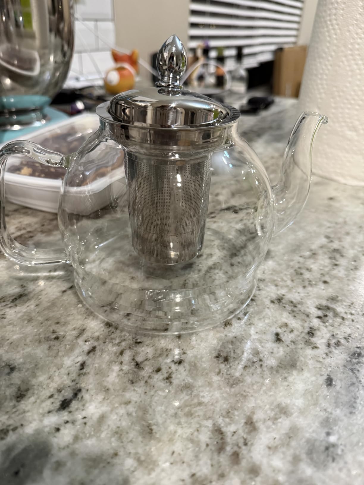 HIWARE 1000ml Glass Teapot with Removable Infuser, Stovetop Safe Tea Kettle, Blooming and Loose Leaf Tea Maker Set customer photo 2