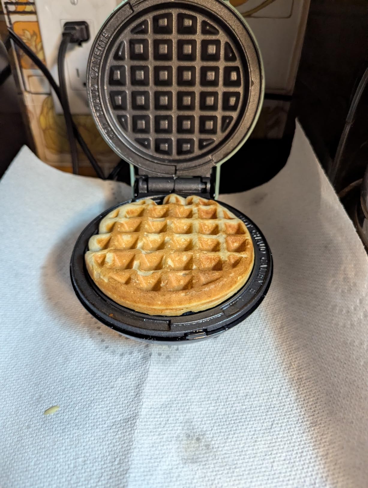 Dash Mini Waffle Maker- Compact Electric Iron for Creative Homemade Treats - Nonstick Surface - Easy-to-Clean - Perfect for Kids & Families - Aqua customer photo 2
