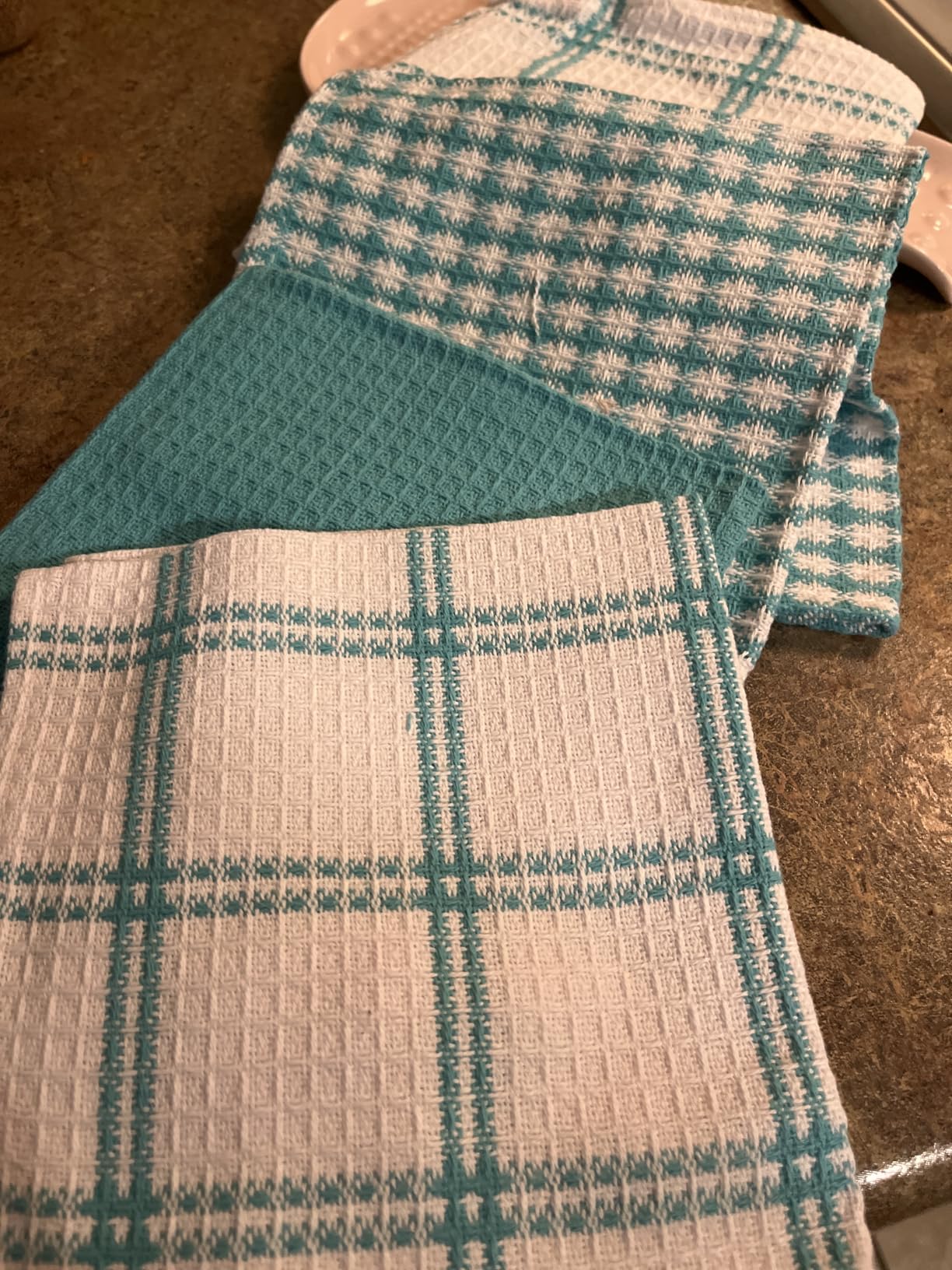T-Fal Premium Waffle Dish Cloths: Highly Absorbent, Super Soft Long Lasting - 100% Cotton, 12