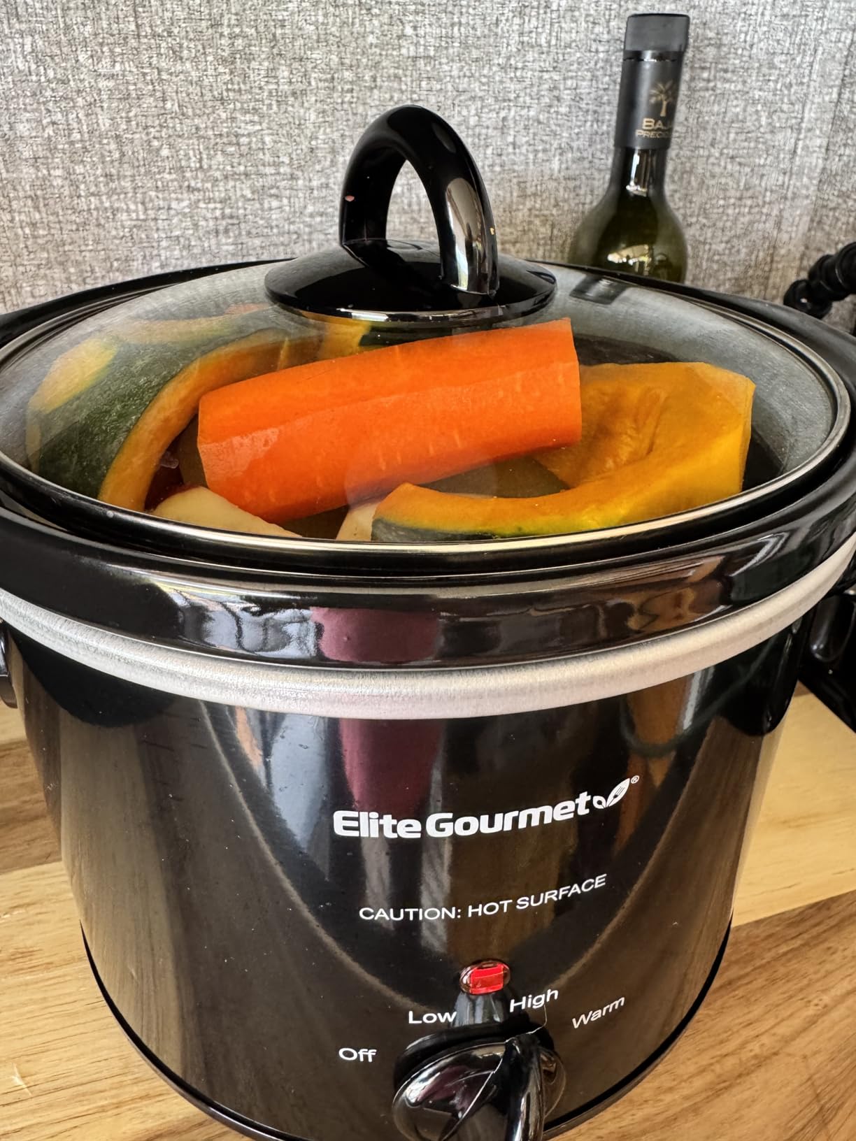 Elite Gourmet MST-350B Electric Slow Cooker, Adjustable Temp, Entrees, Sauces, Stews & Dips, Dishwasher Safe Glass Lid & Crock (3 Quart, Black) - Customer Photo 3