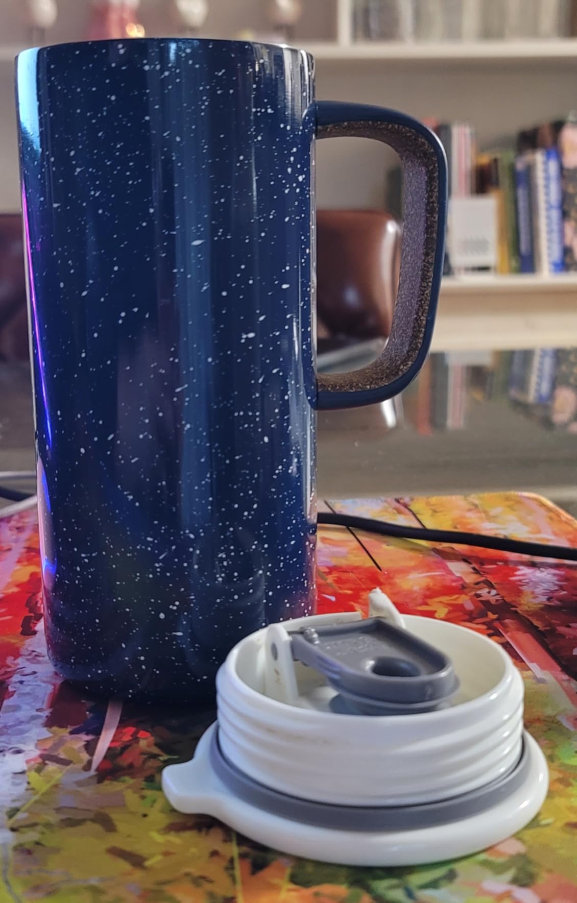 Ello Campy 18oz Stainless Steel Travel Mug with Handle and Leak Proof Lid, Navy - Customer Photo 1