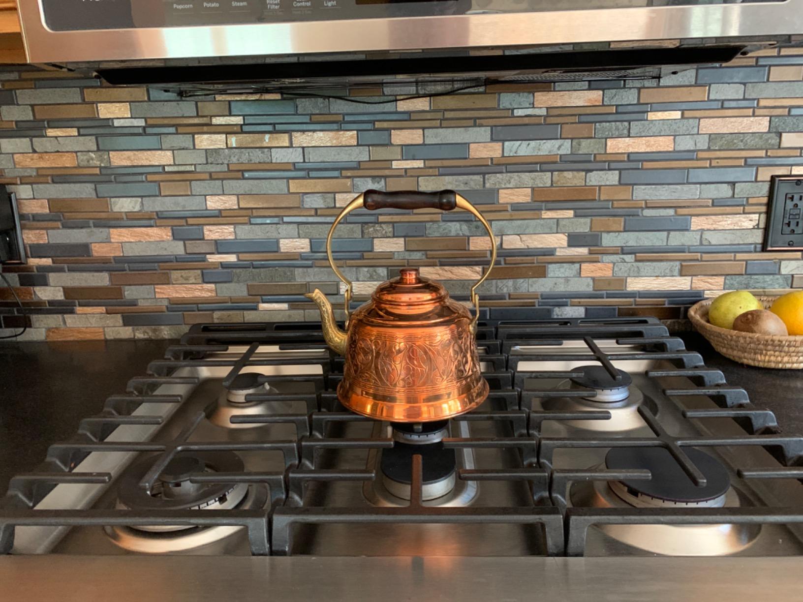 DEMMEX Heavy Gauge 1mm Thick Engraved Solid Copper Tea Pot Kettle Stovetop Teapot, Handmade (1.6-Quarts - Engraved) Customer Review DEMMEX Heavy Gauge 1mm Thick Engraved Solid Copper Tea Pot Kettle Stovetop Teapot, Handmade (1.6-Quarts - Engraved) - Customer Photo 1