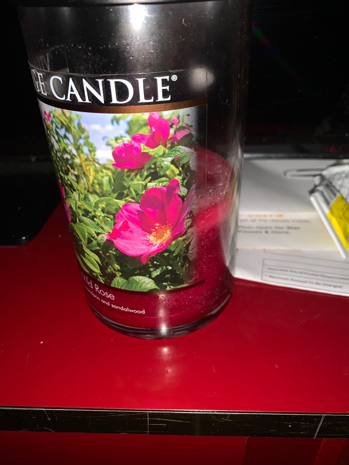 Village Candle Wild Rose Large Tumbler Glass Jar, 19 oz. - Customer Photo 1