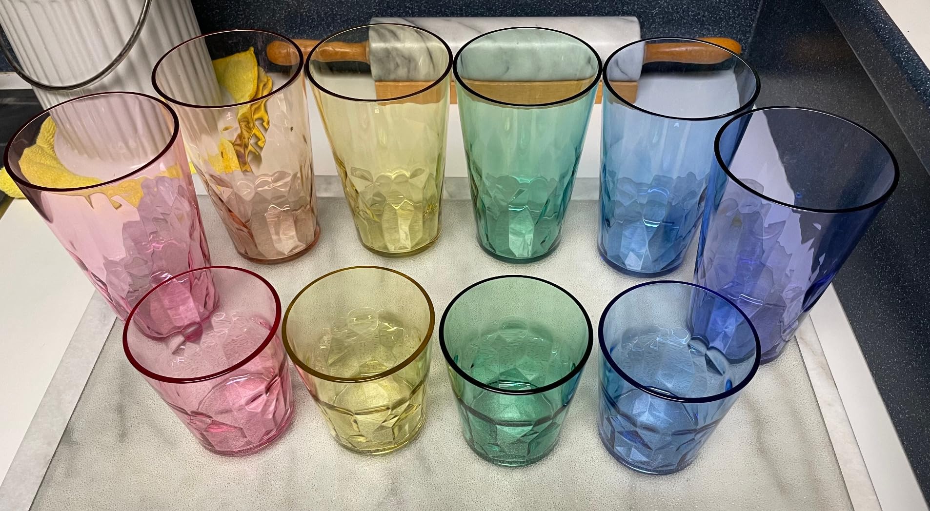SCANDINOVIA - 19oz Unbreakable Premium Drinking Glasses Set of 6 - Super Grade Acrylic Plastic - Perfect for Gifts - Dishwasher Safe - Stackable - Drinkware Cups Reusable Water Tumbler - Customer Photo 5