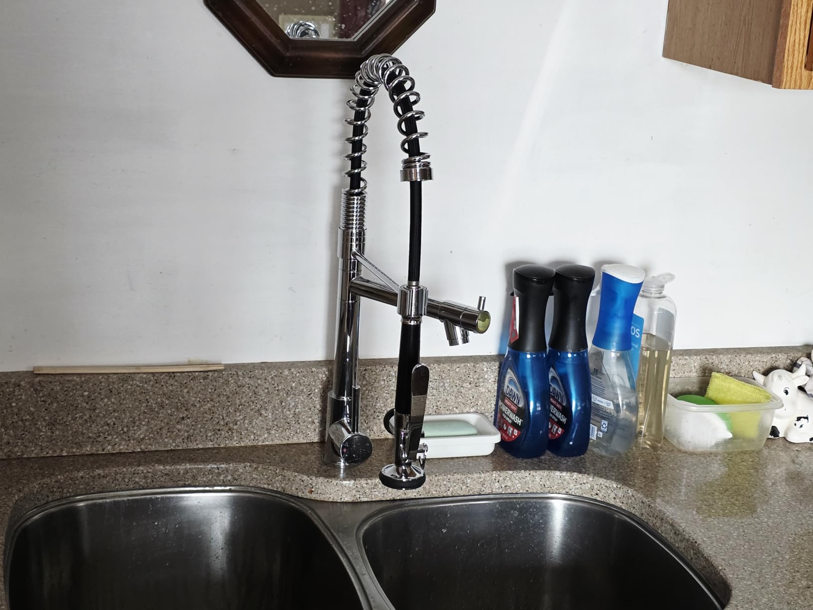 Fapully Commercial Pull Down Kitchen Sink Faucet with Sprayer Brushed Nickel - Customer Photo 1