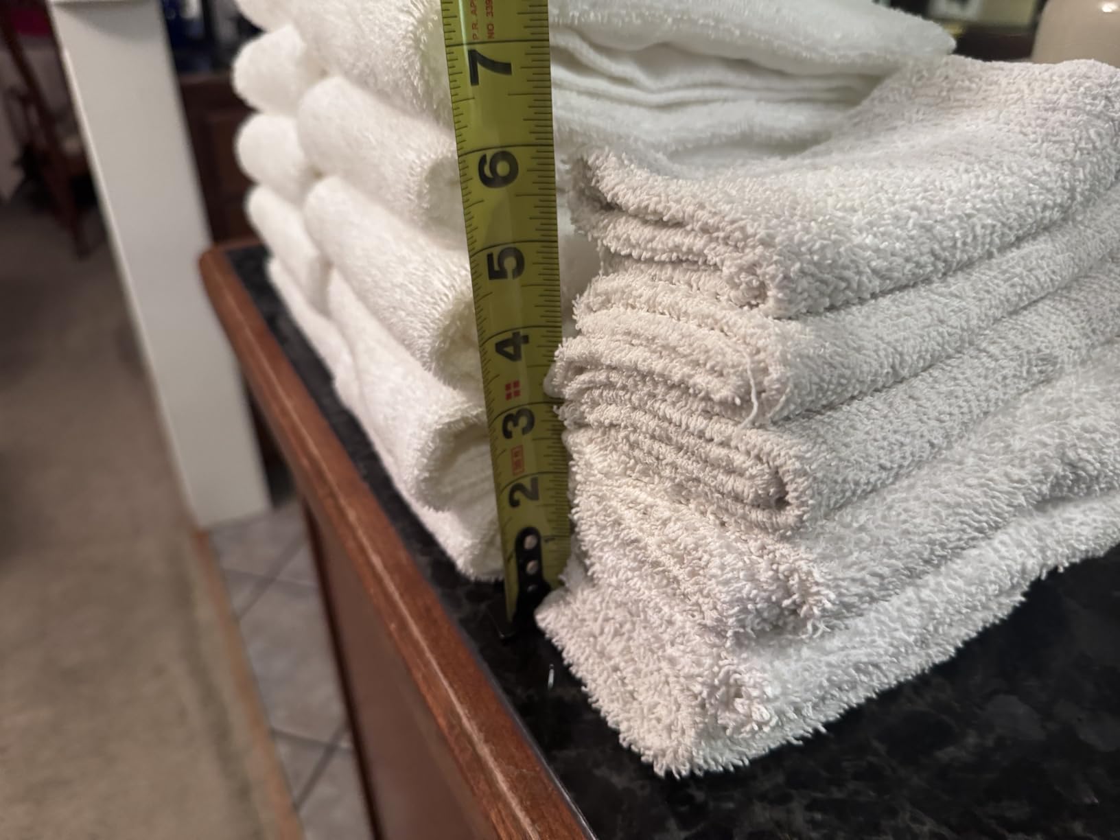 Amazon Basics Soft and Thick Cotton Hand Towels, 16 x 26 in, White, 12-Pack - Customer Photo 2