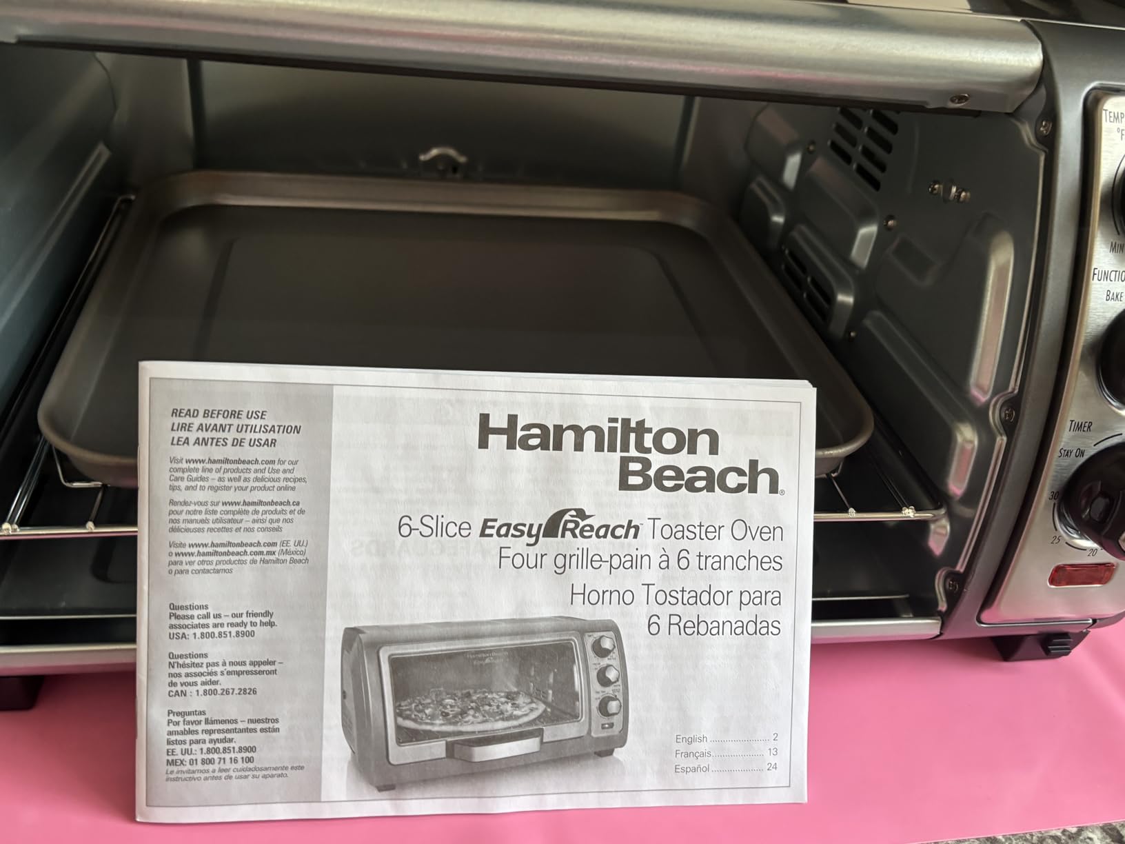 Hamilton Beach 6 Slice Convection Toaster Oven With Easy Reach Roll-Top Door, Bake, Broil & Toast Functions, Auto Shutoff, Silver (31123DA) - Customer Photo 1