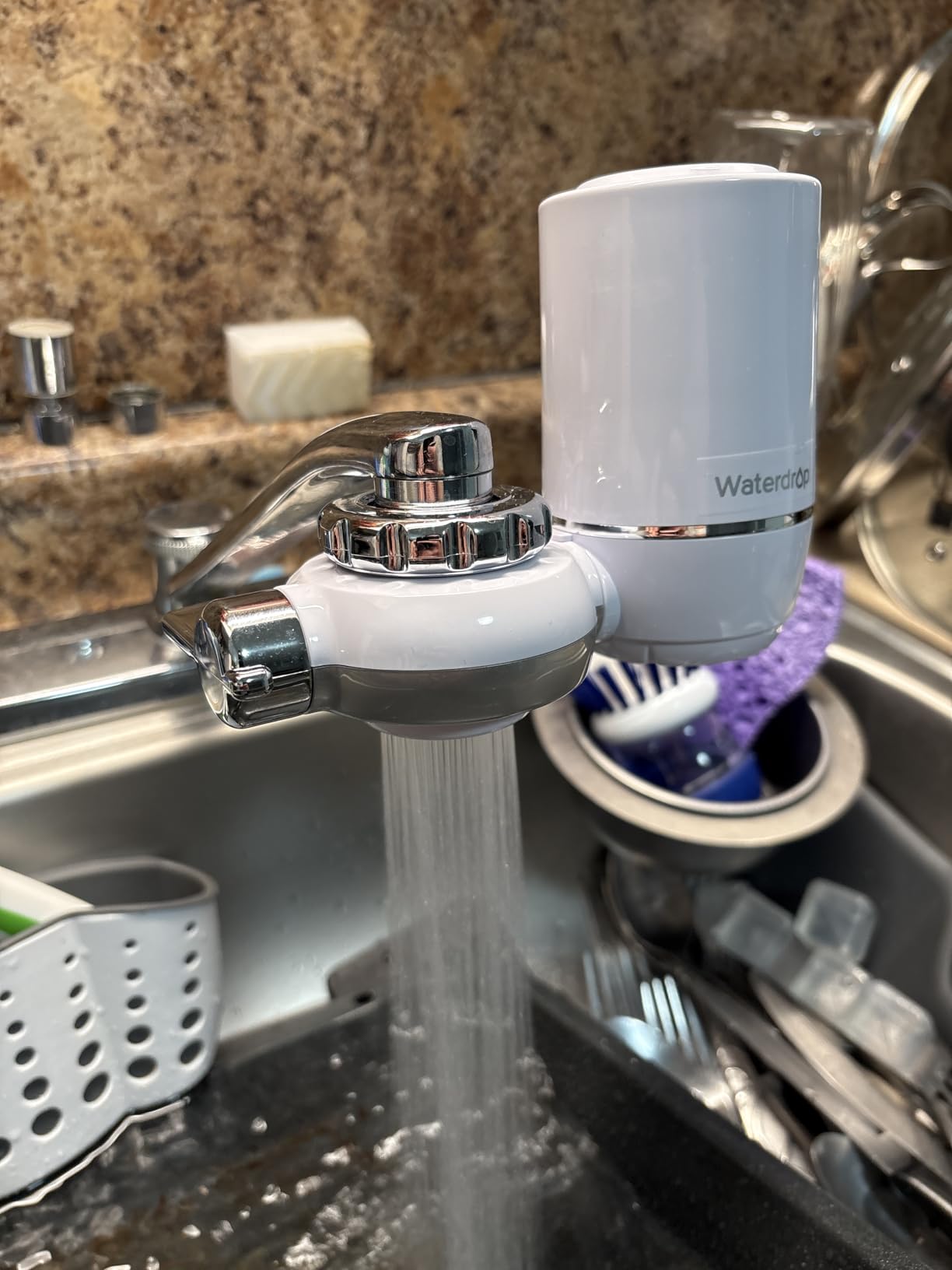Waterdrop Water Filter for Sink Faucet, 360° Rotating Stainless Steel, NSF Certified Water Purifier for Kitchen Sink, 3 Months Long Lasting Tap Water Filter, Reduce Chlorine, 1 Filter - Customer Photo 1