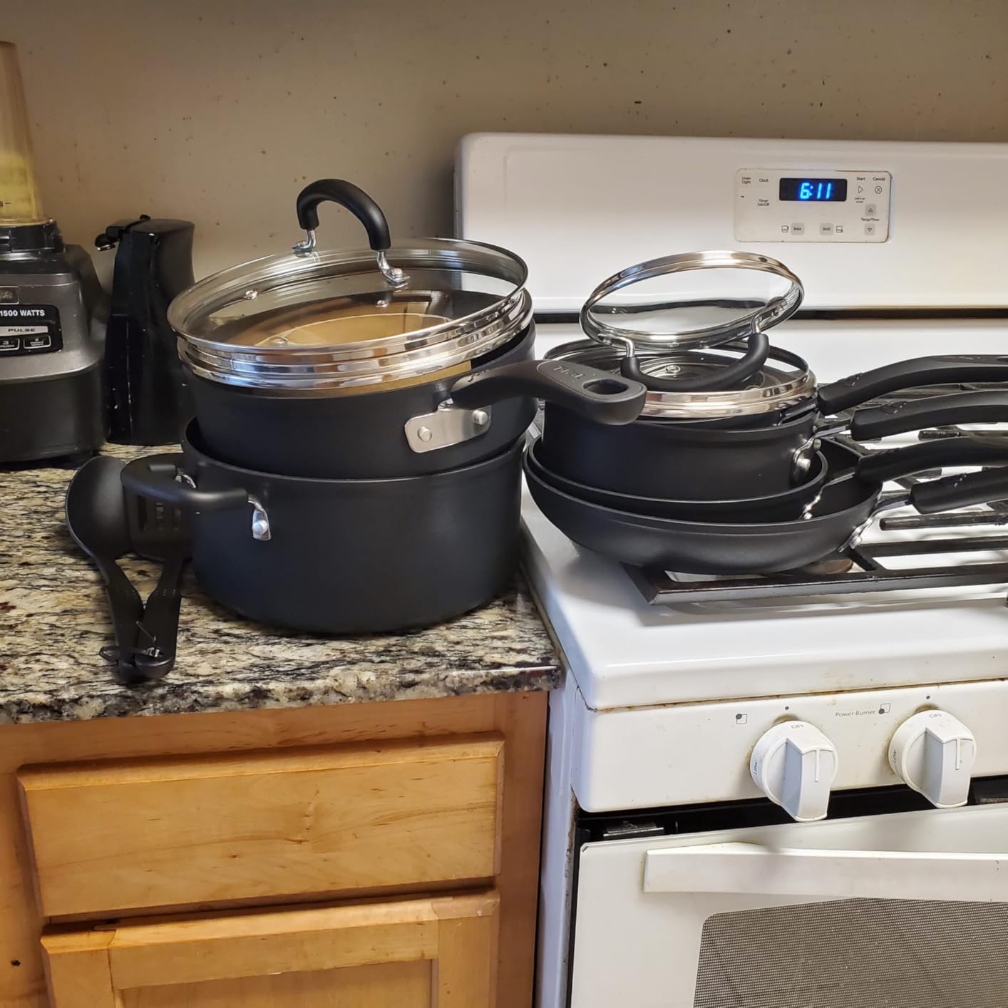 T-Fal Experience Non Stick Fry Pan Set 3 Piece, 8, 10.25, 12 Inch Induction Oven Broiler Safe 400F, Cookware, Kitchen Cooking Set, Pots and Pans, Skillets, Frying Pans, Dining, Dishwasher Safe, Black customer photo 1