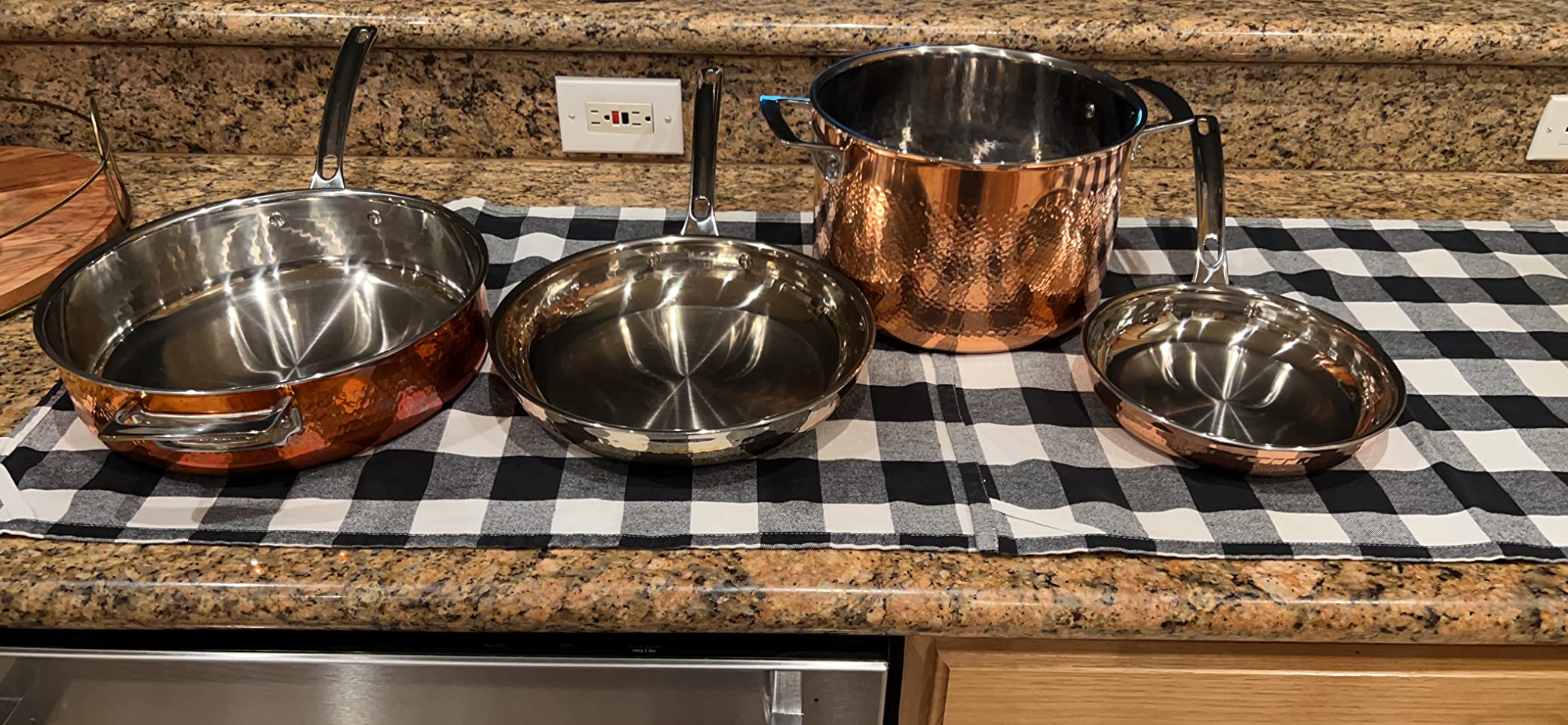 Viking 3-Ply Pots and Pans Set, 10 Piece Copper Kitchen Cookware with Glass Lids, Hammered Copper customer photo 1