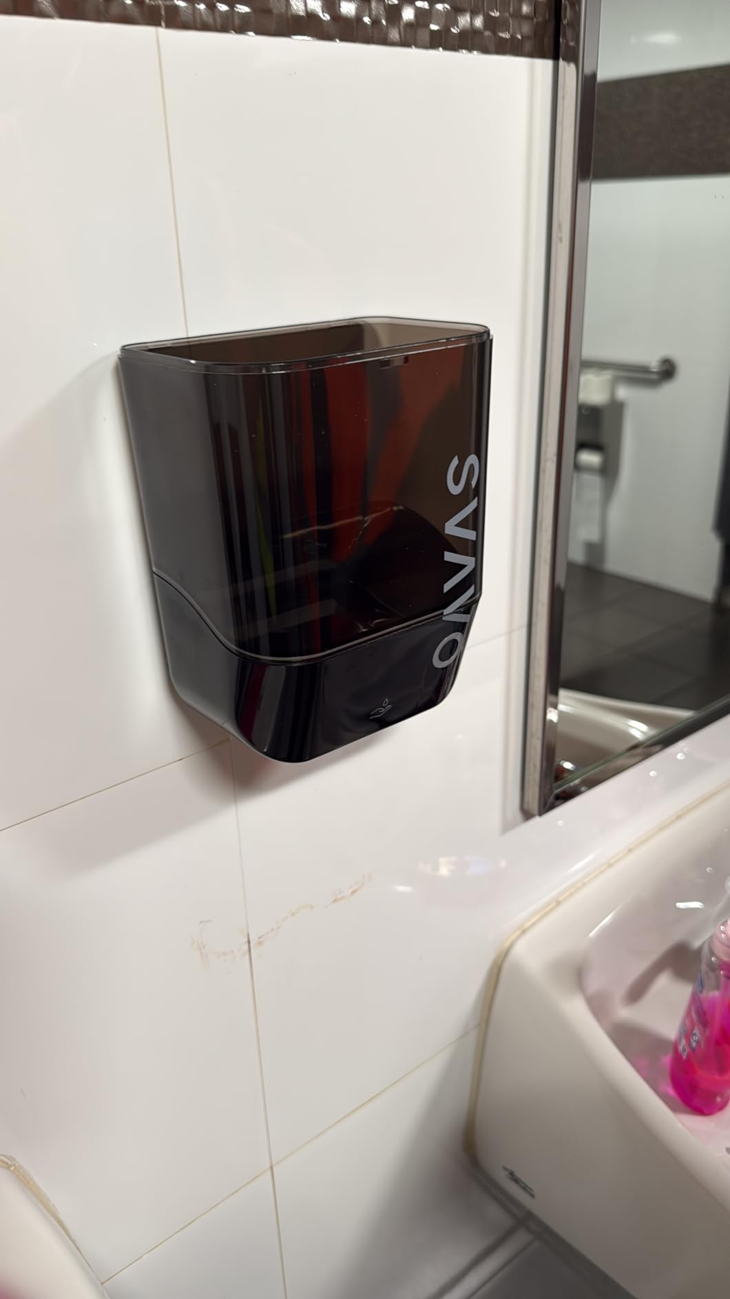 SVAVO Automatic Soap Dispenser Hand Soap Dispenser Wall Mount 600m/21 fl.oz, Touchless Electric Sensor Pump Battery Operated for Offices Home Kitchen Bathroom Hotel Restaurant Commercial - Customer Photo 1