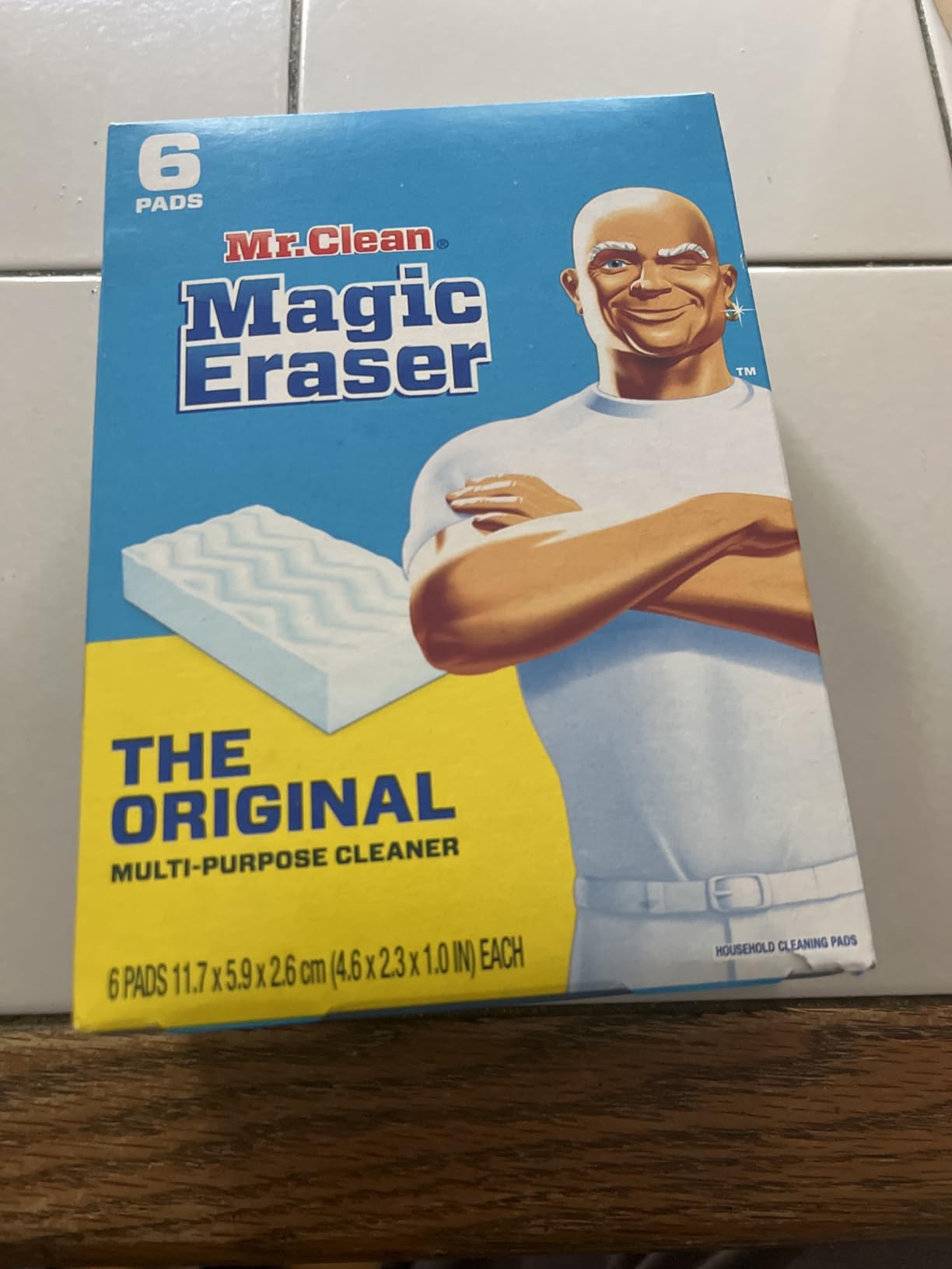 Mr. Clean Magic Eraser Original Cleaning Pads, Multi Purpose Cleaner, Bathroom Cleaning Supplies, All Purpose Cleaner, White, 6 Count - Customer Photo 4