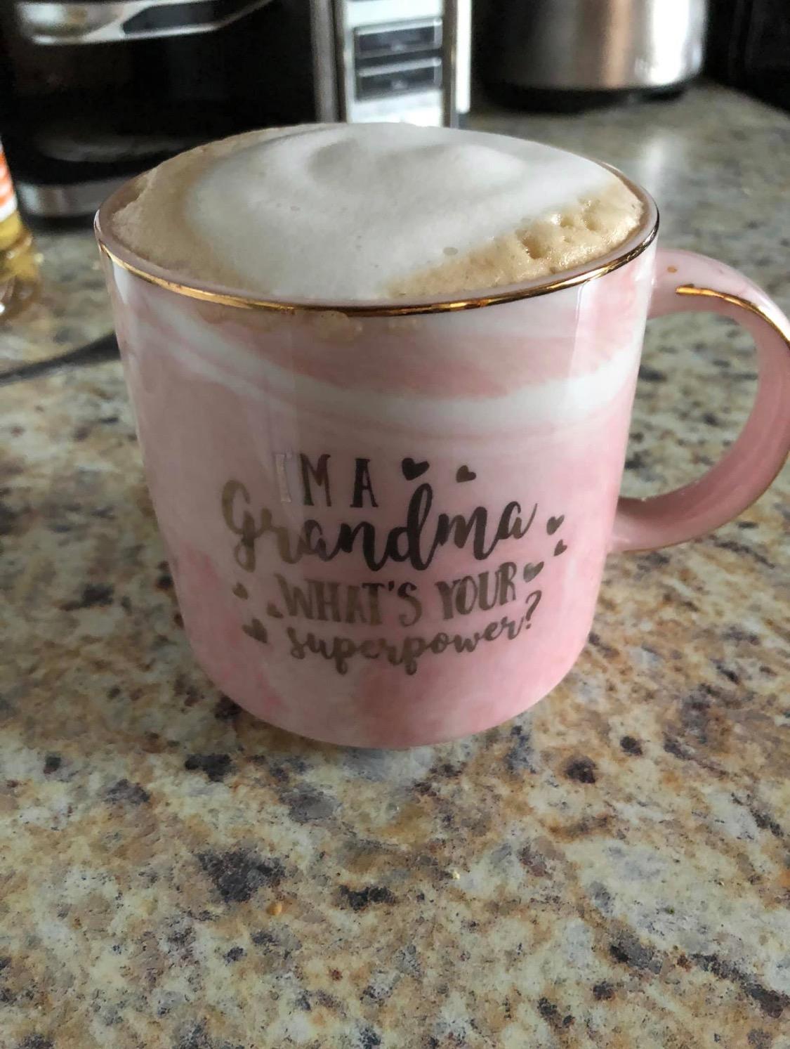 Funny Grandma Mug- I'm A Grandma What's Your Superpower 12 OZ Ceramic Marble Coffee mug Tea Cups-Unique Mother's Day Birthday Gift Ideas For Grandmother - Customer Photo 1
