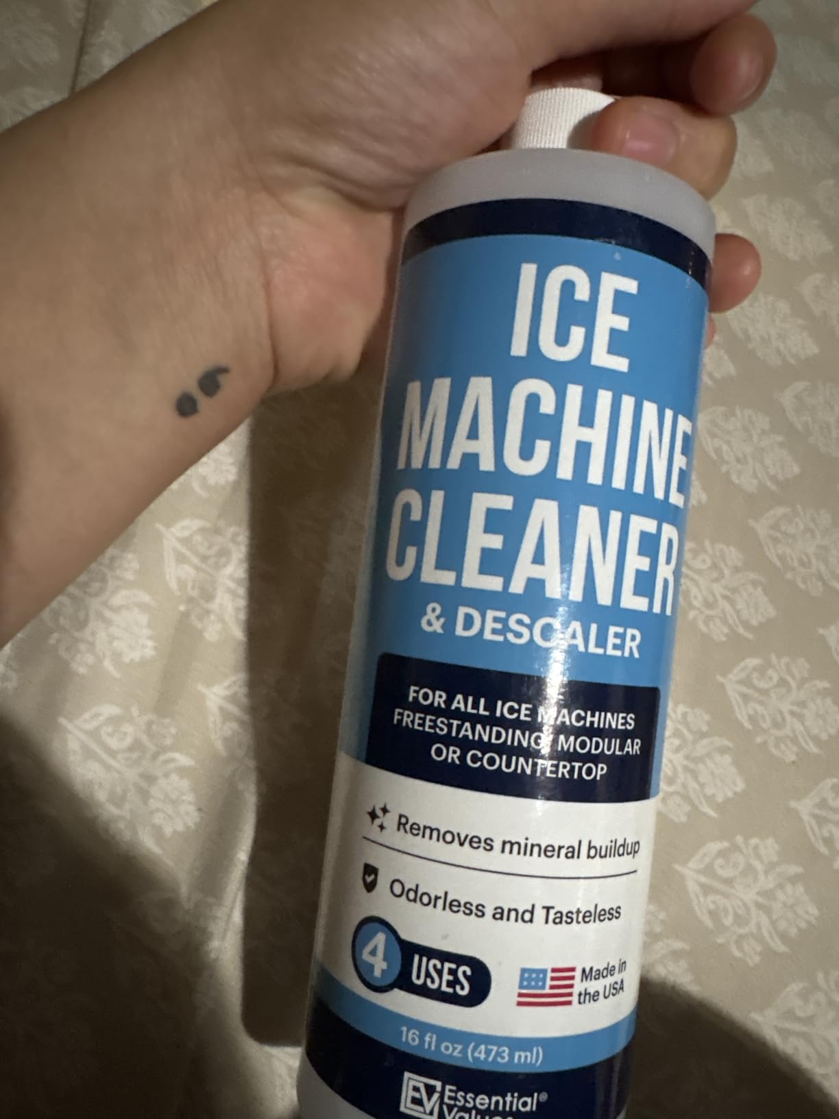 Essential Values 2-Pack Ice Machine Cleaner and Descaler 16 fl oz, Nickel Safe Descaler - Ice Maker Cleaner Compatible with All Major Brands (Scotsman, KitchenAid) - Manufactured in USA - Customer Photo 1
