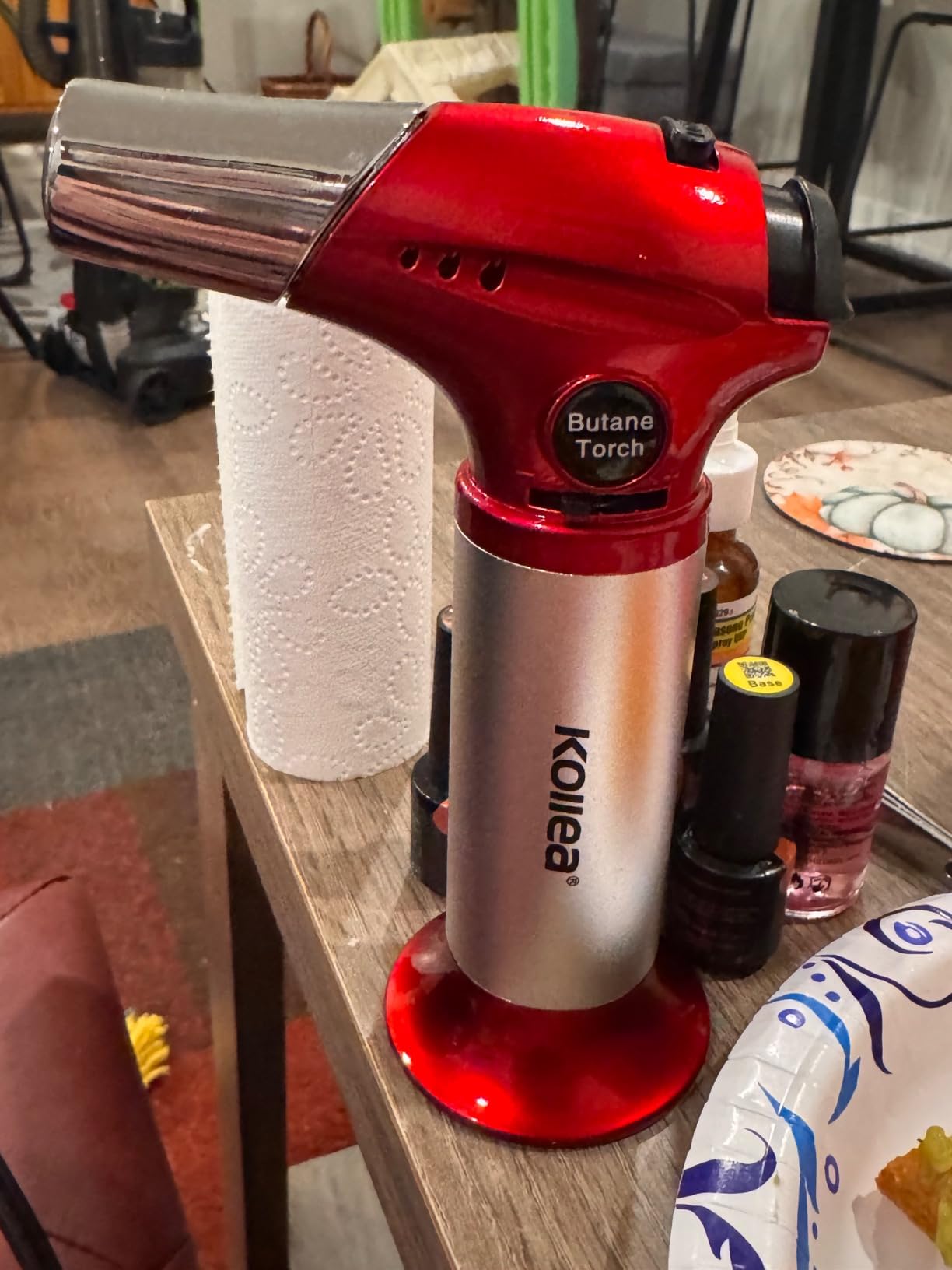 Kollea Culinary Torch, Refillable Butane Kitchen Torch with Lock, Red | Adjustable Flame, Ideal Torch for Creme Brulee, Baking, Cooking, and Food Prep with Easy Ignition, Gas Not Included customer photo 2