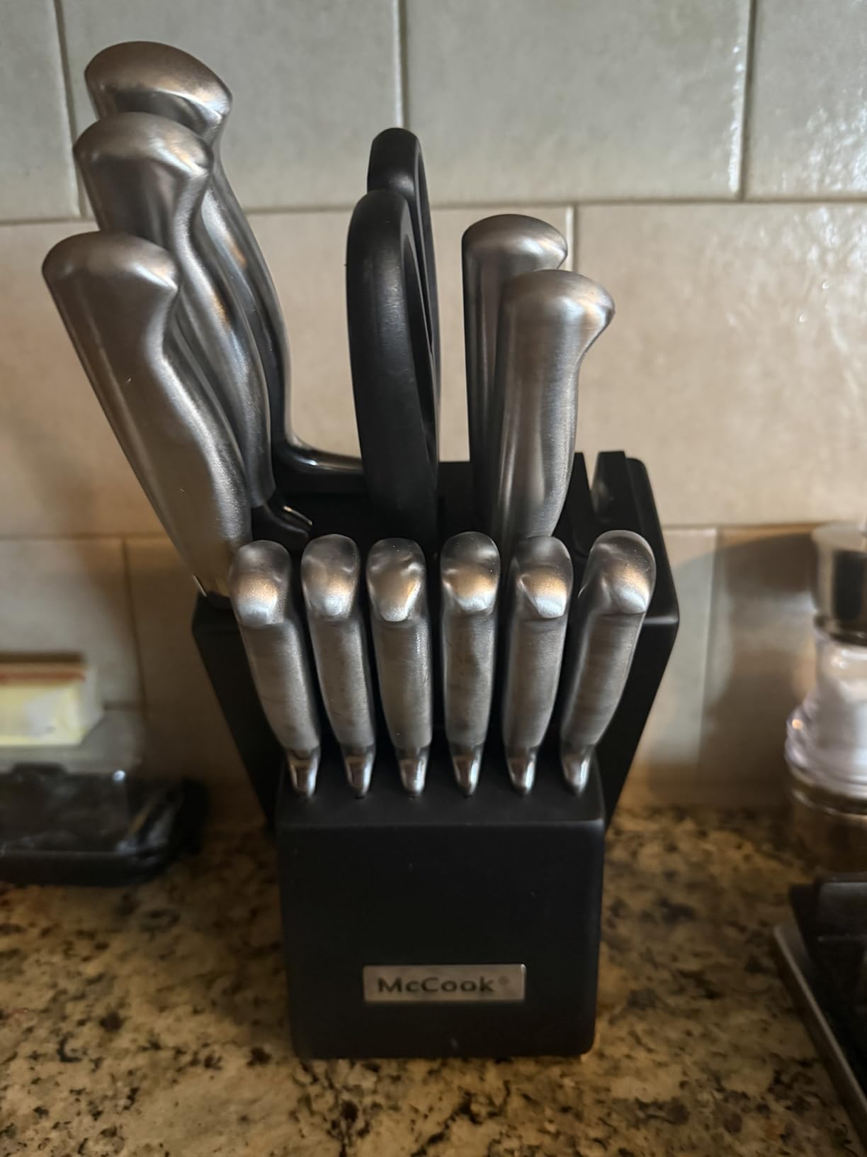 McCook Knife Sets, German Stainless Steel Kitchen Knife Block Sets with Built-in Sharpener - Customer Photo 3