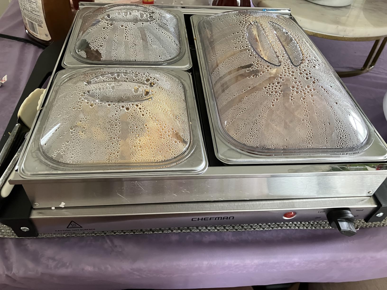 Chefman Electric Buffet Server + Warming Tray w/Adjustable Temperature & 3 Chafing Dishes, Hot Plate Perfect for Holidays, Catering, Parties, Events & Home Dinners, 14