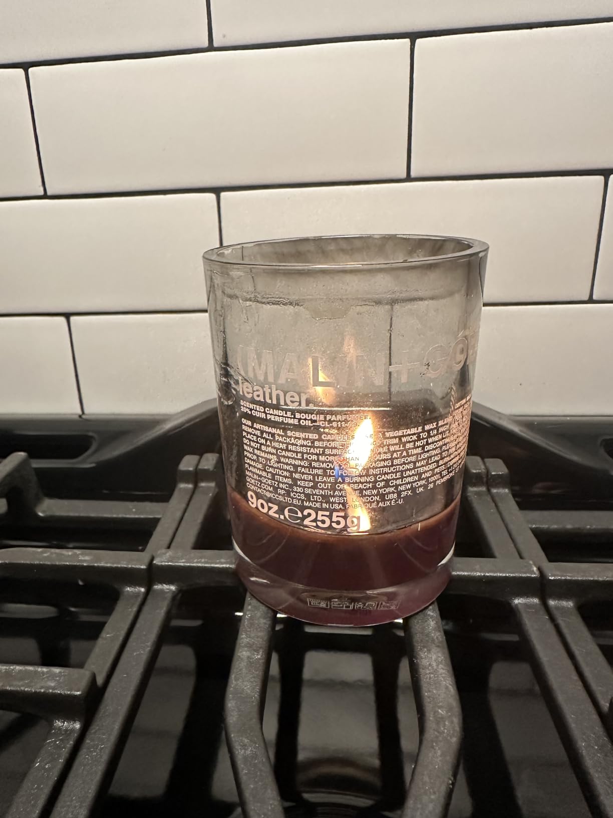 MALIN+GOETZ 9oz Scented Candle | Hand-Poured Soy Wax with Unique Fragrance Blends | Clean-Burning, Vegan & Cruelty-Free | Bergamot, Sage, Otto, Tomato, Strawberry, Cannabis, Dark Rum & Leather - Customer Photo 2
