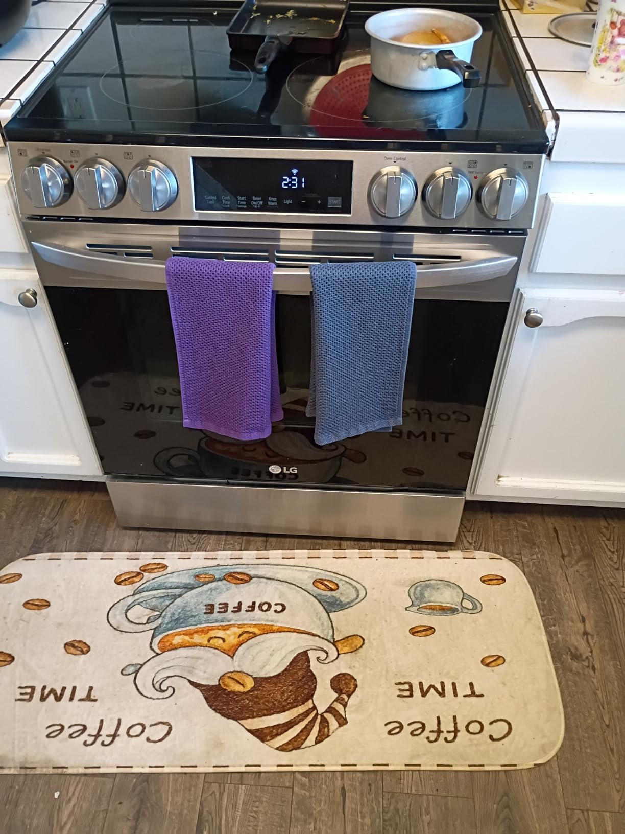Homaxy 100% Cotton Waffle Weave Kitchen Dish Cloths, Ultra Soft Absorbent Quick Drying Dish Towels, 12 x 12 Inches, 6-Pack, Dark Grey - Customer Photo 2