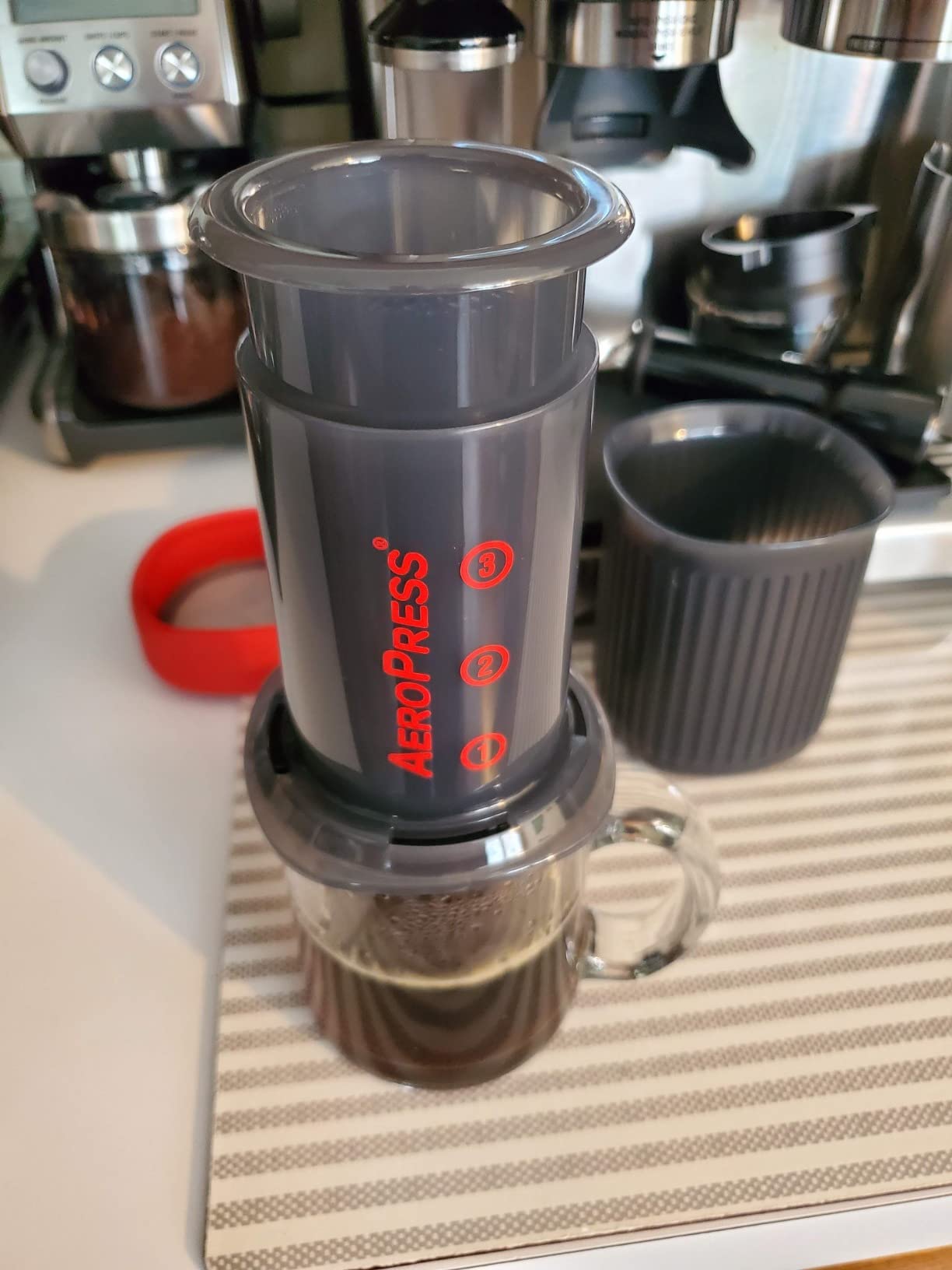 AeroPress Go, Extra Small Portable Coffee Maker Kit, Travel, Hiking & Camping, All-in-One French Press, Pour-Over & Espresso Style Manual Brewer, 2 Min Brew Makes a Less Bitter, More Flavorful Cup customer photo 2