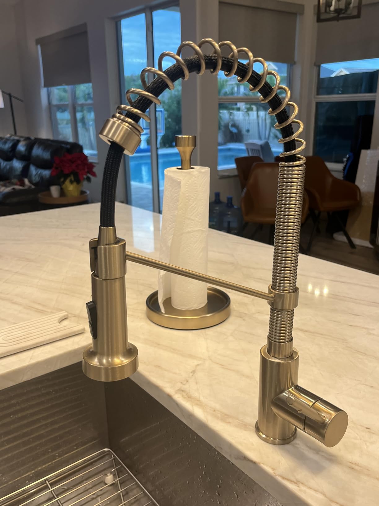 KRAUS Bolden Commercial Style 2-Function Single Handle Pull Down Kitchen Faucet in Spot-Free Stainless Steel, KPF-1610SFS - Customer Photo 1