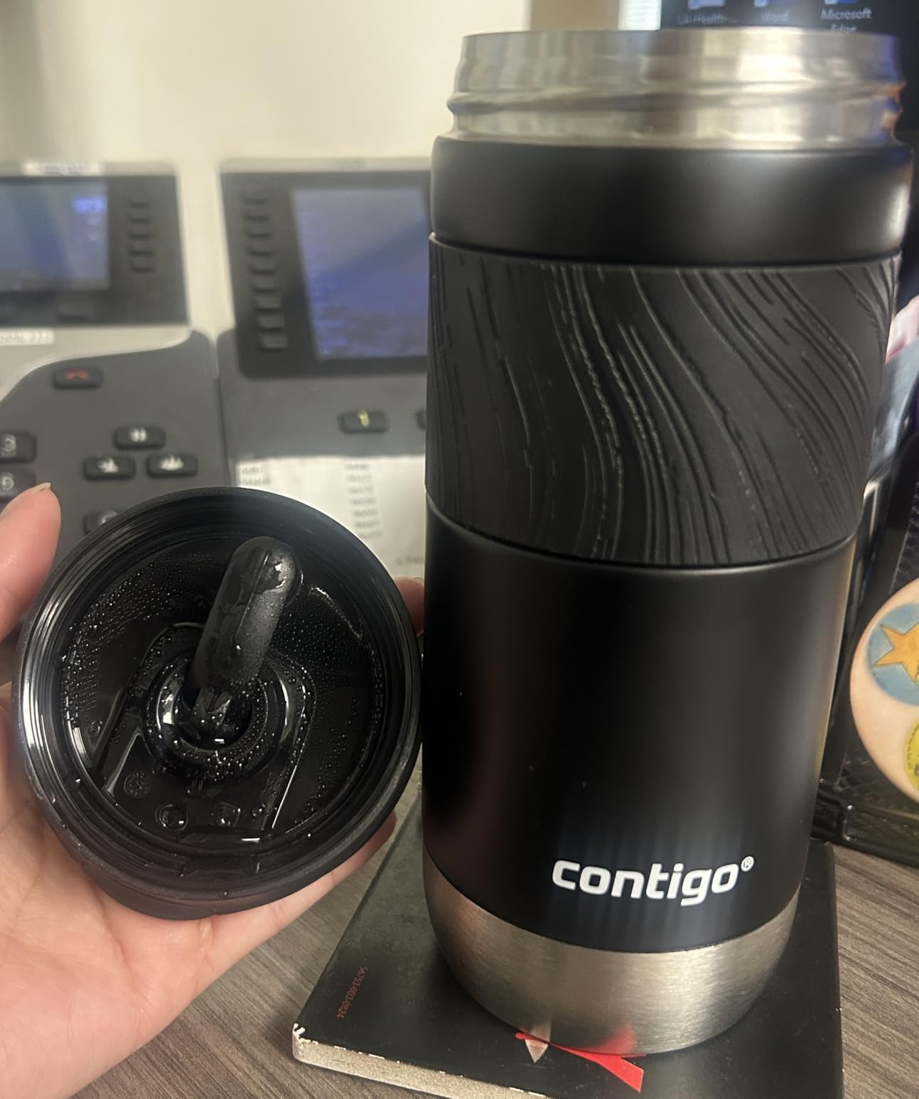 Contigo Byron Vacuum-Insulated Stainless Steel Travel Mug with Leak-Proof Lid Reusable Coffee Mug or Water Bottle BPA-Free 16oz Licorice Keeps Beverages Hot for 6 Hours or Cold for 12 Hours customer photo 2